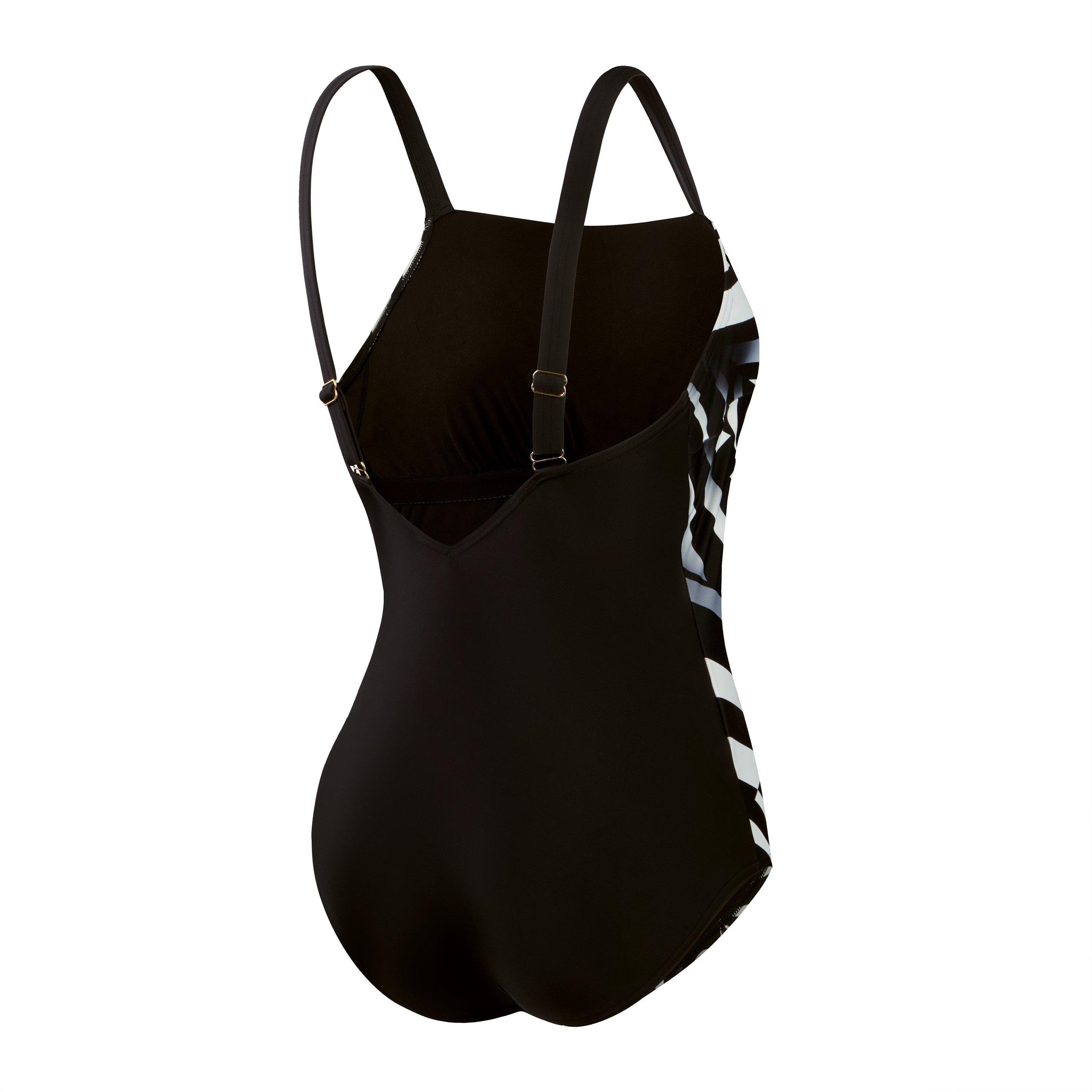 Black / White - Speedo - Square Neck Swimsuit - 6