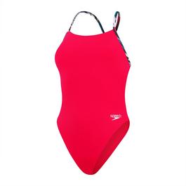 Speedo Lattice Tie-Back Swimsuit Womens