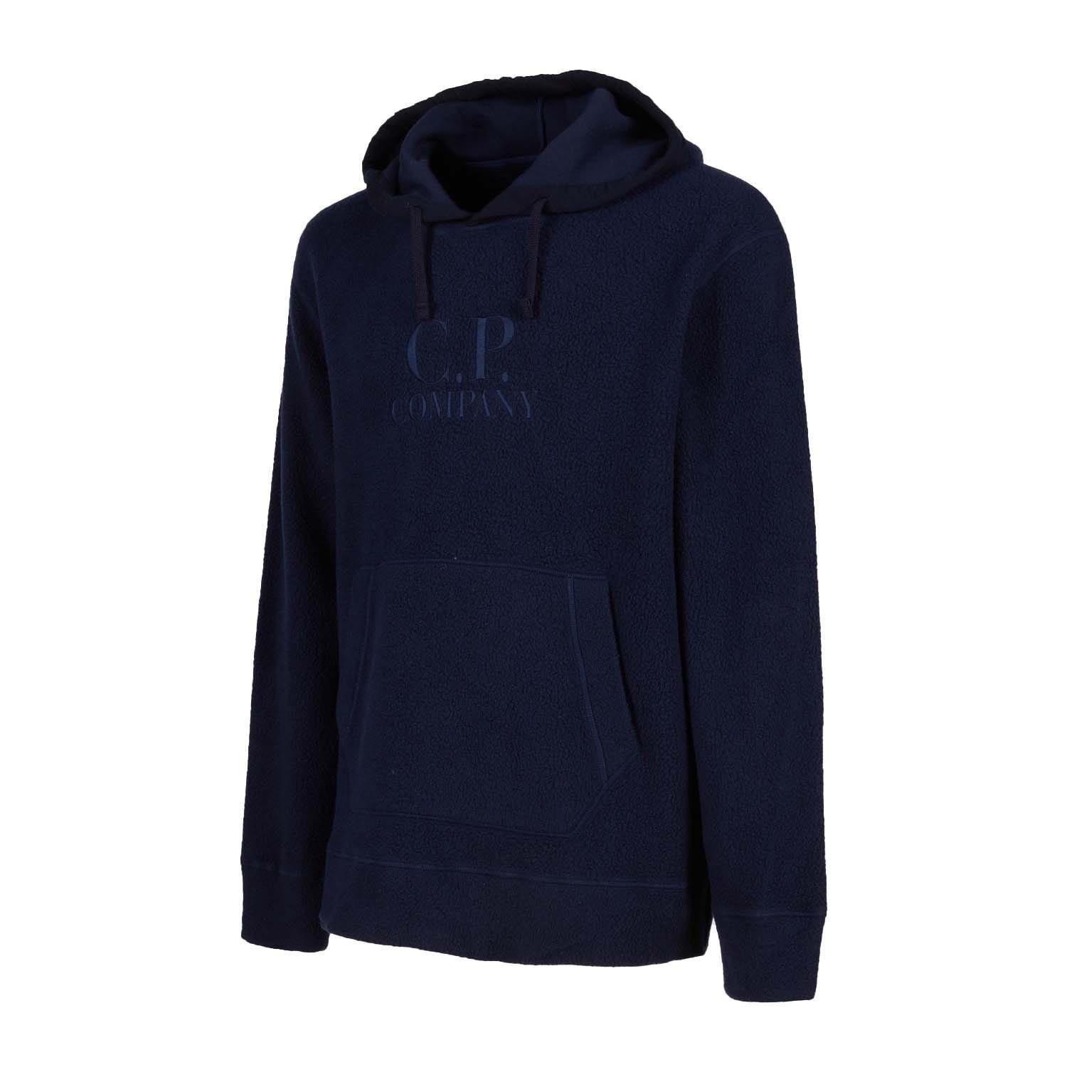 Dark Blue - CP Company - Wool Polar Fleece Logo Hoodie - 3