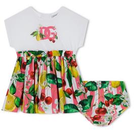 Dolce and Gabbana Poplin Dress With Bloomers Baby Girls