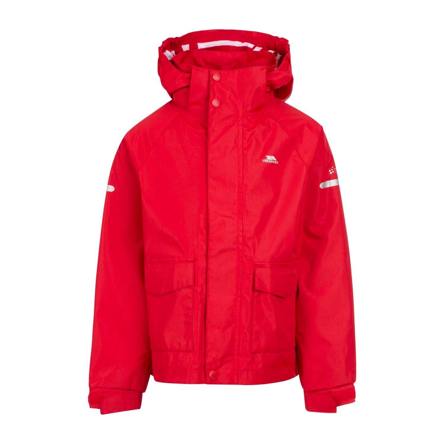 Red - Trespass - Bluster Waterproof Jacket Juniors - 1