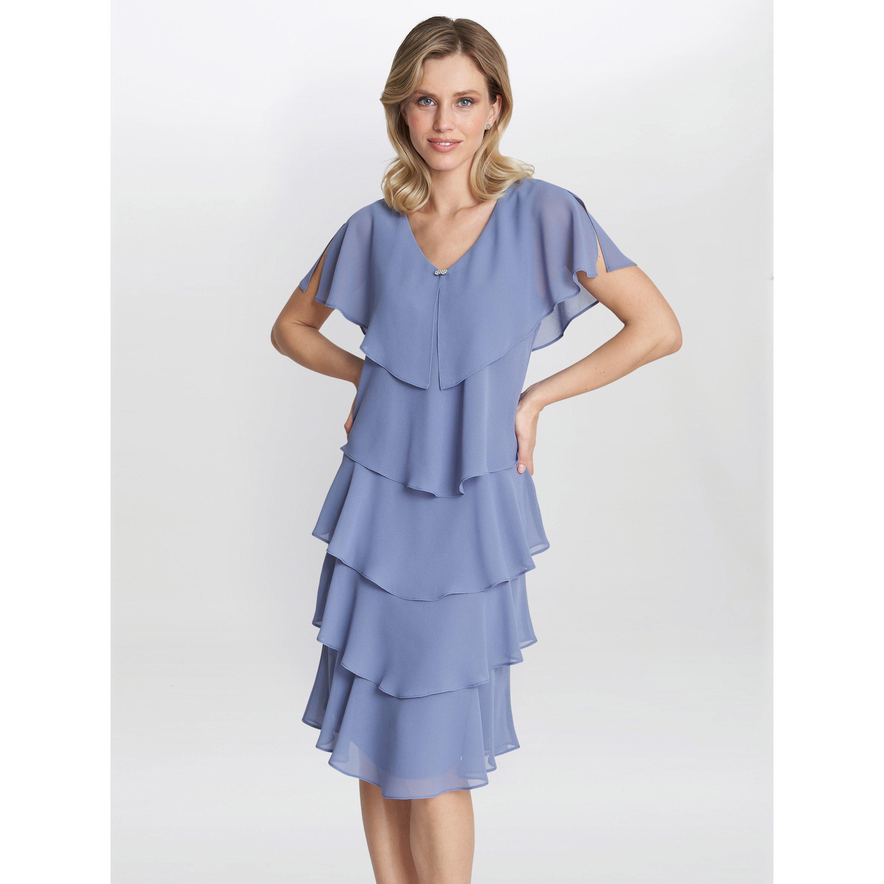 Gina Bacconi Women's Bella Georgette Tiered Dress - Perri - 14
