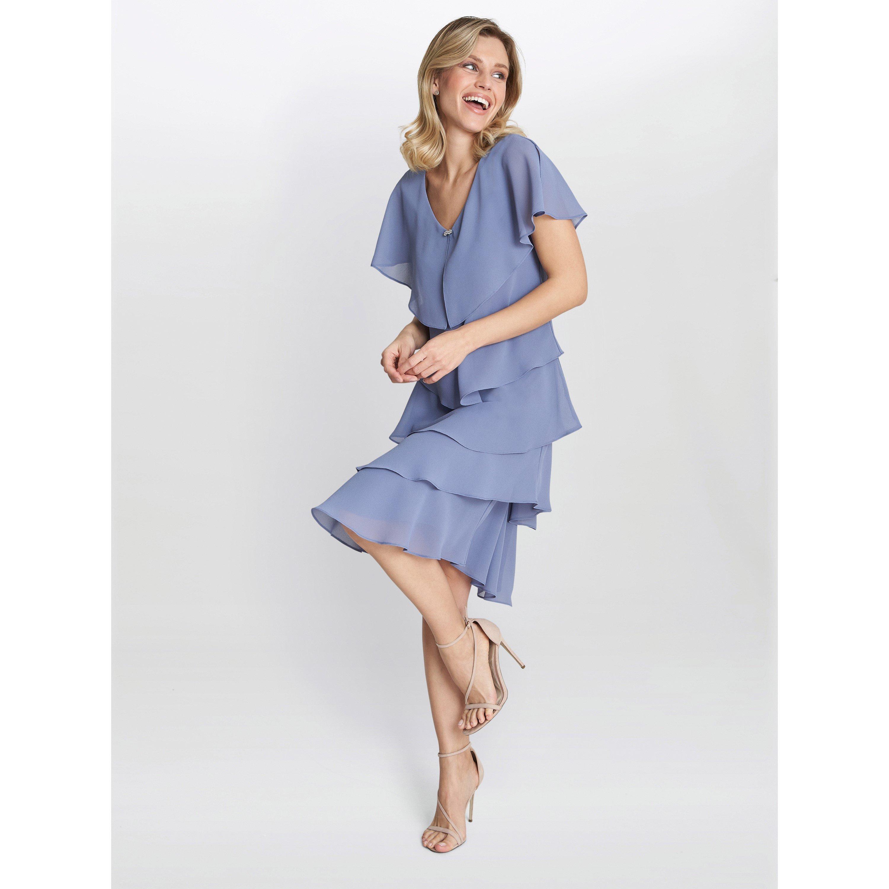 Perri - Gina Bacconi - Bella Georgette Tiered Dress - 6
