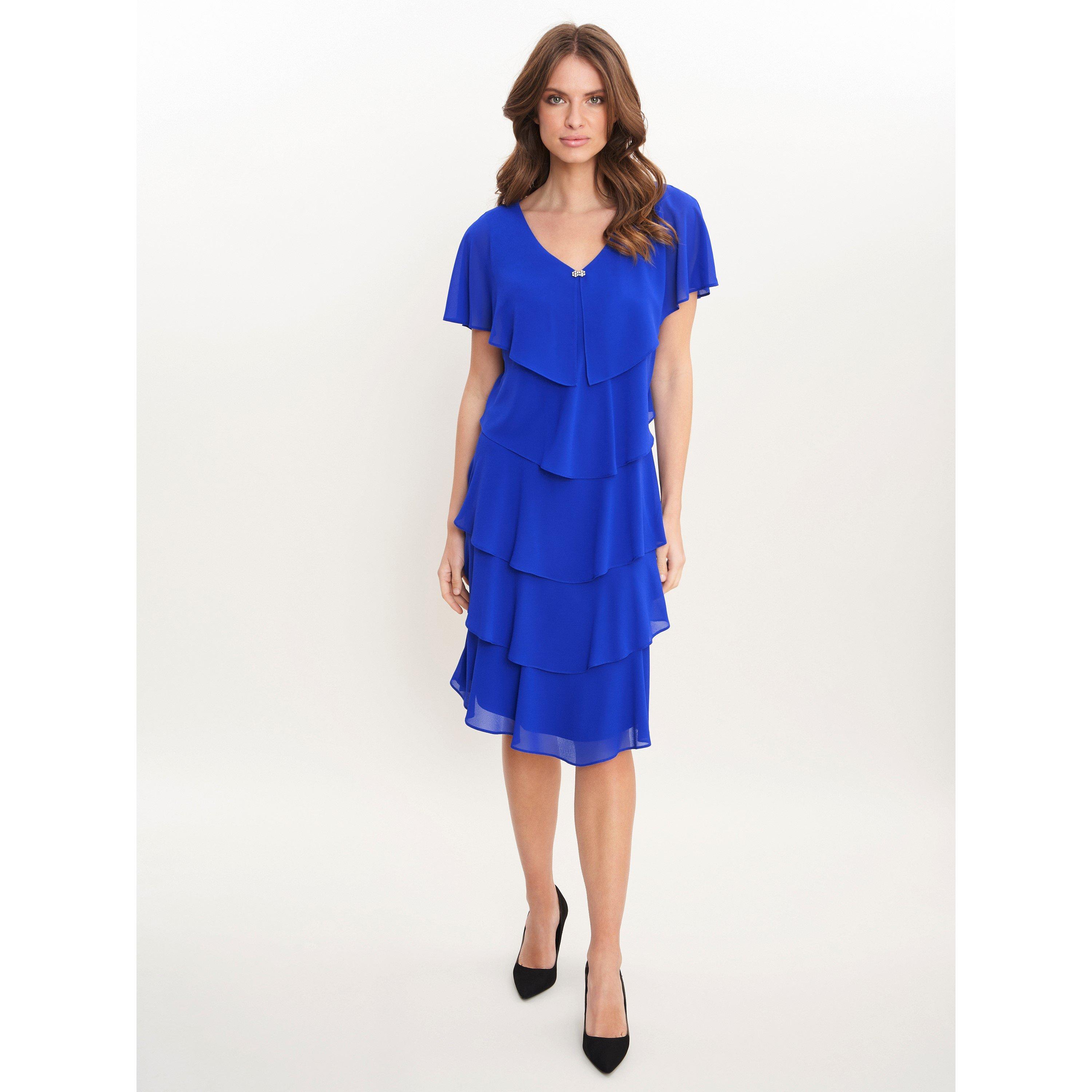 Cobalt - Gina Bacconi - Bella Georgette Tiered Dress - 3