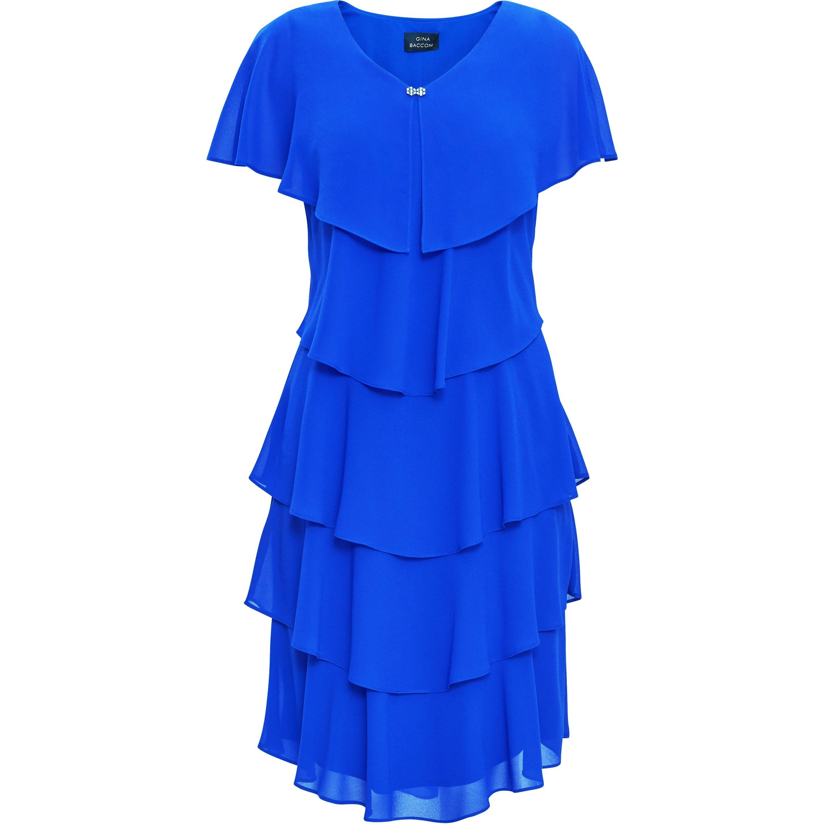 Cobalt - Gina Bacconi - Bella Georgette Tiered Dress - 4