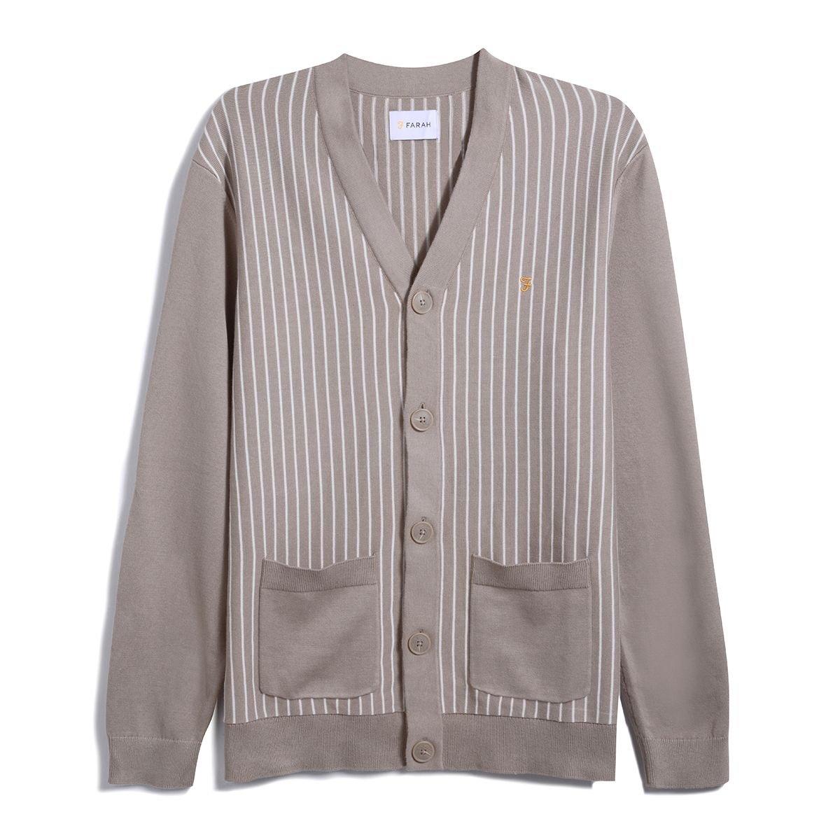 Marrone Fumé - Farah - Men's Silvertone Cardigan - 1