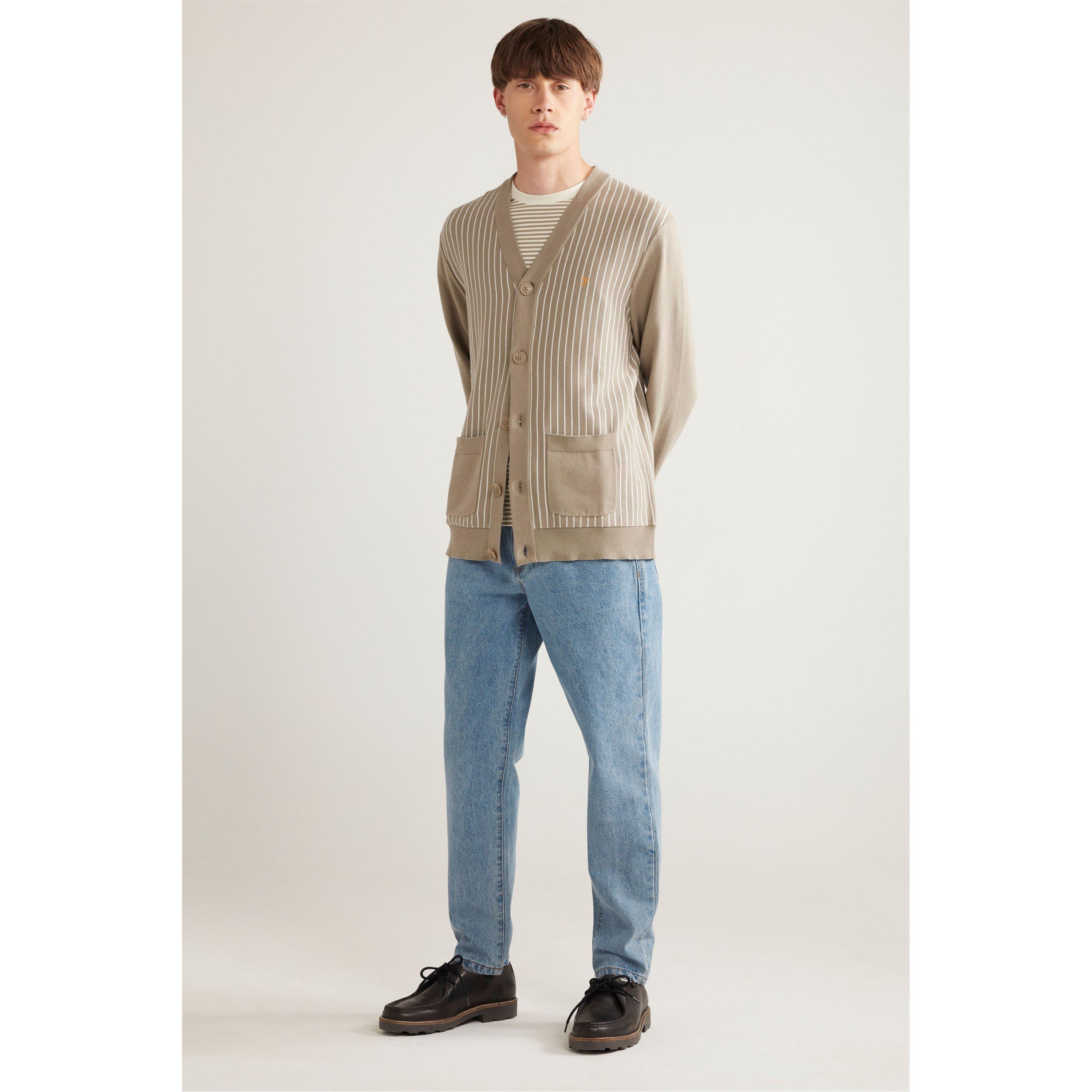 Marrone Fumé - Farah - Men's Silvertone Cardigan - 2