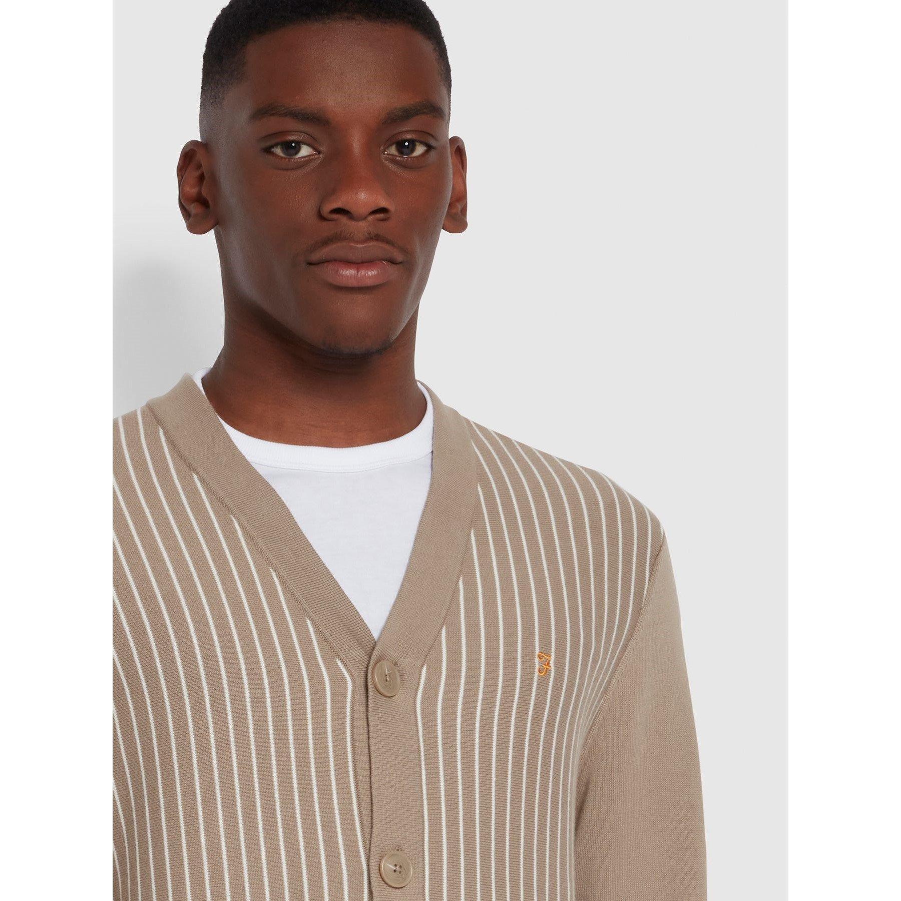 Marrone Fumé - Farah - Men's Silvertone Cardigan - 3