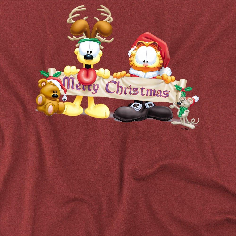 Red - Garfield - Garfield Christmas Banner T Shirt Cardinal - 2