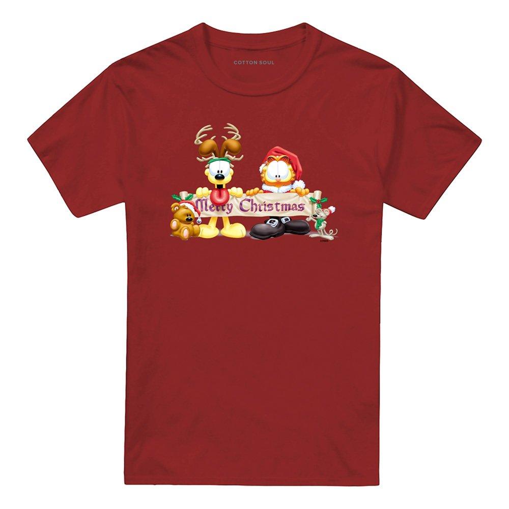 Red - Garfield - Garfield Christmas Banner T Shirt Cardinal - 4