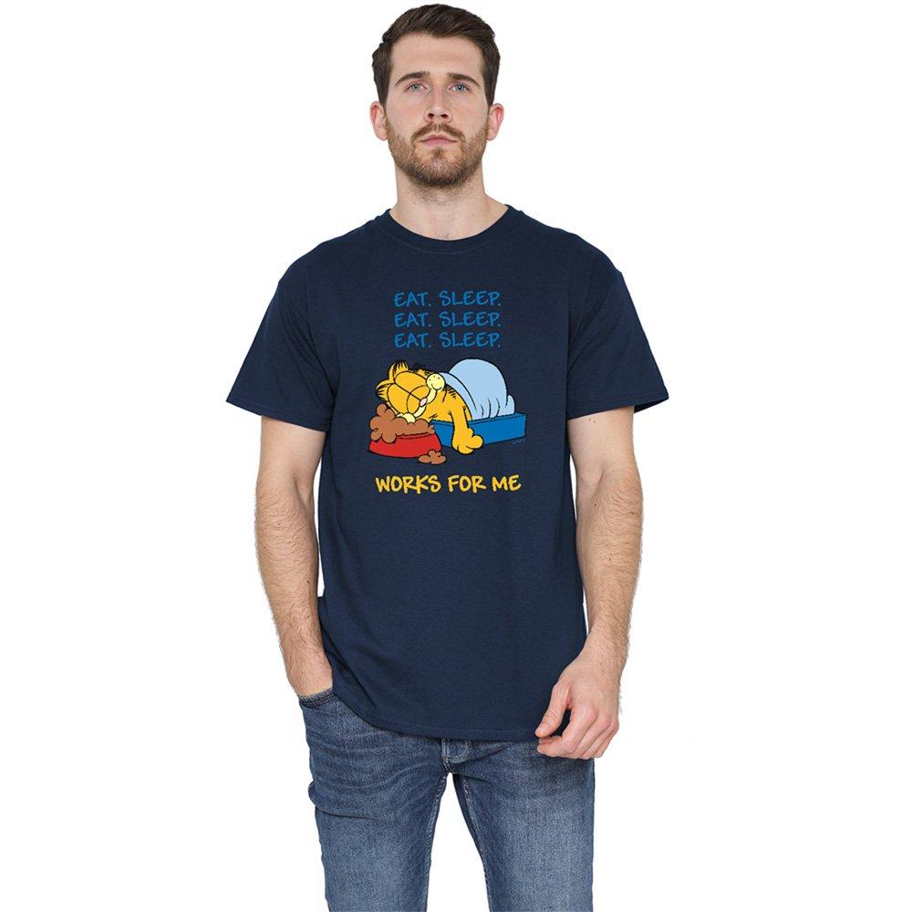 Garfield Men's Works For Me T Shirt Navy - 5XL