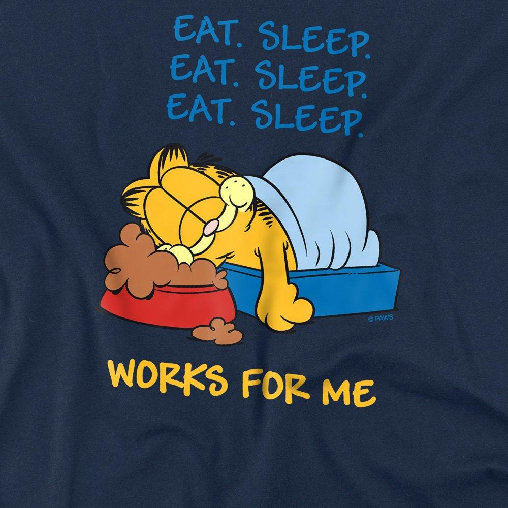 Navy - Garfield - Garfield Works For Me T Shirt Navy - 2