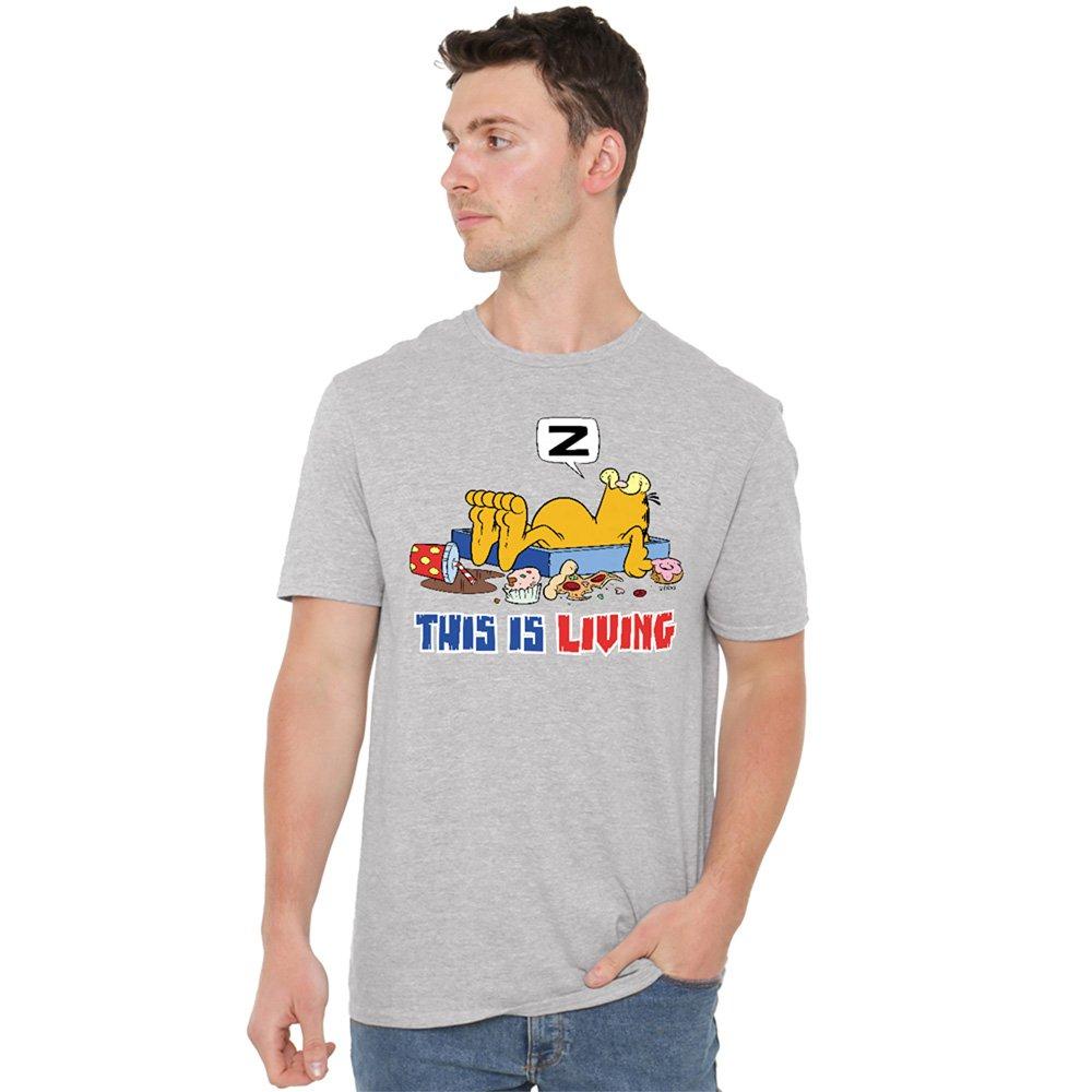 Grey - Garfield - Garfield This Is Living T Shirt Athletic Heather - 1