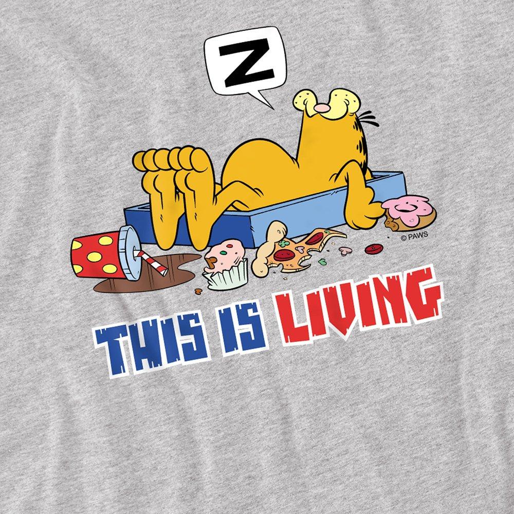Grey - Garfield - Garfield This Is Living T Shirt Athletic Heather - 2