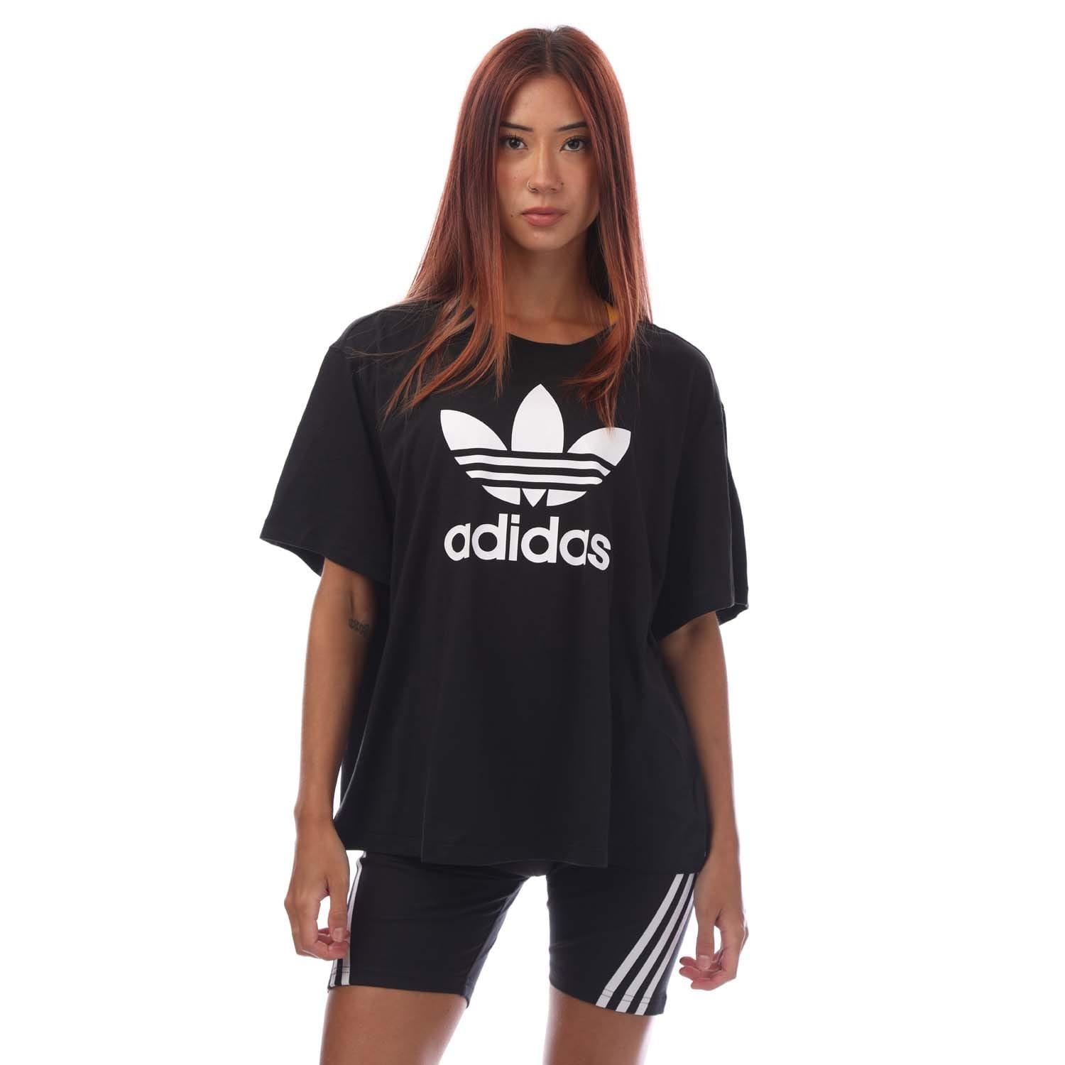 Black - adidas Originals - Adicolor Trefoil Boxy T-Shirt (Plus Size) - 1
