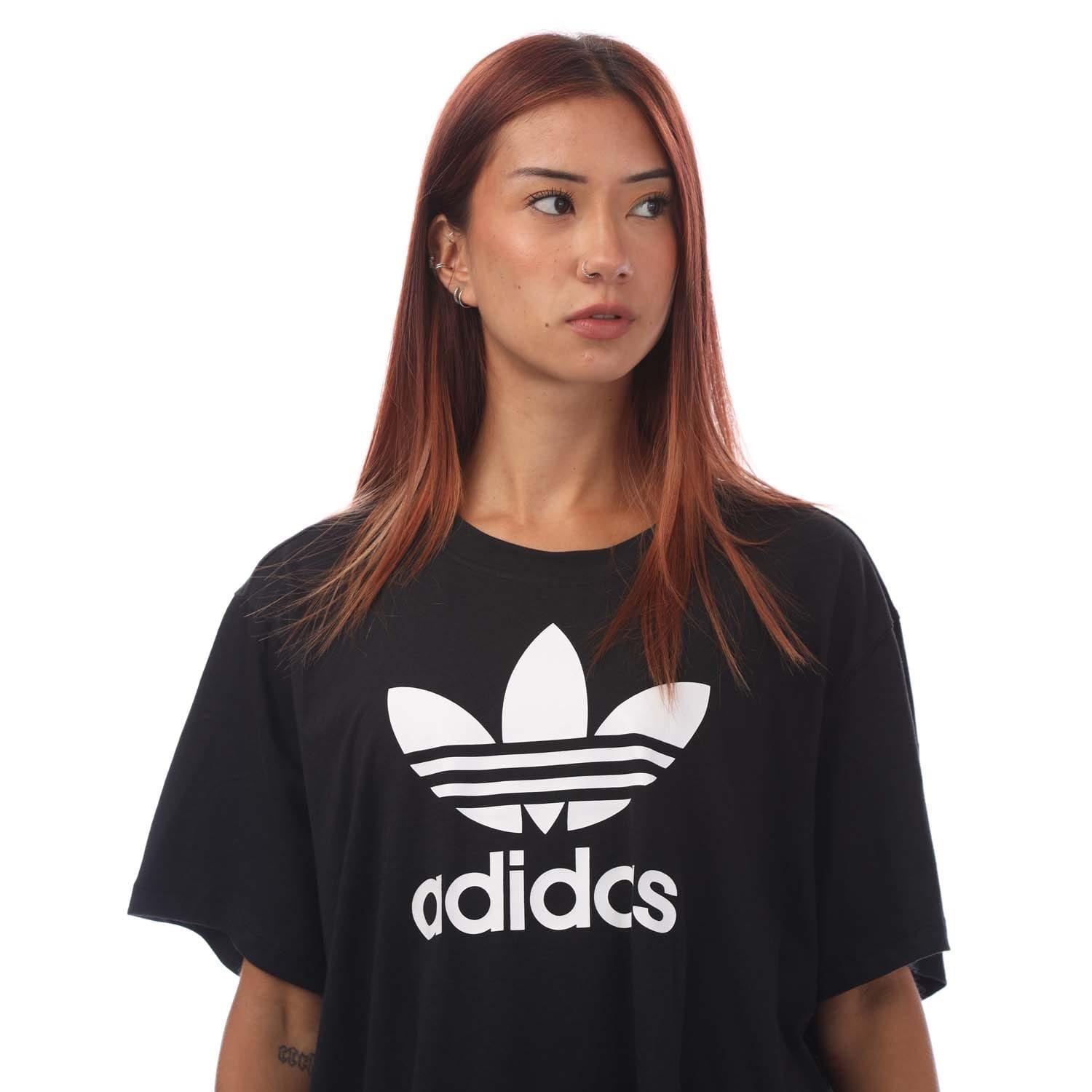 Black - adidas Originals - Adicolor Trefoil Boxy T-Shirt (Plus Size) - 2
