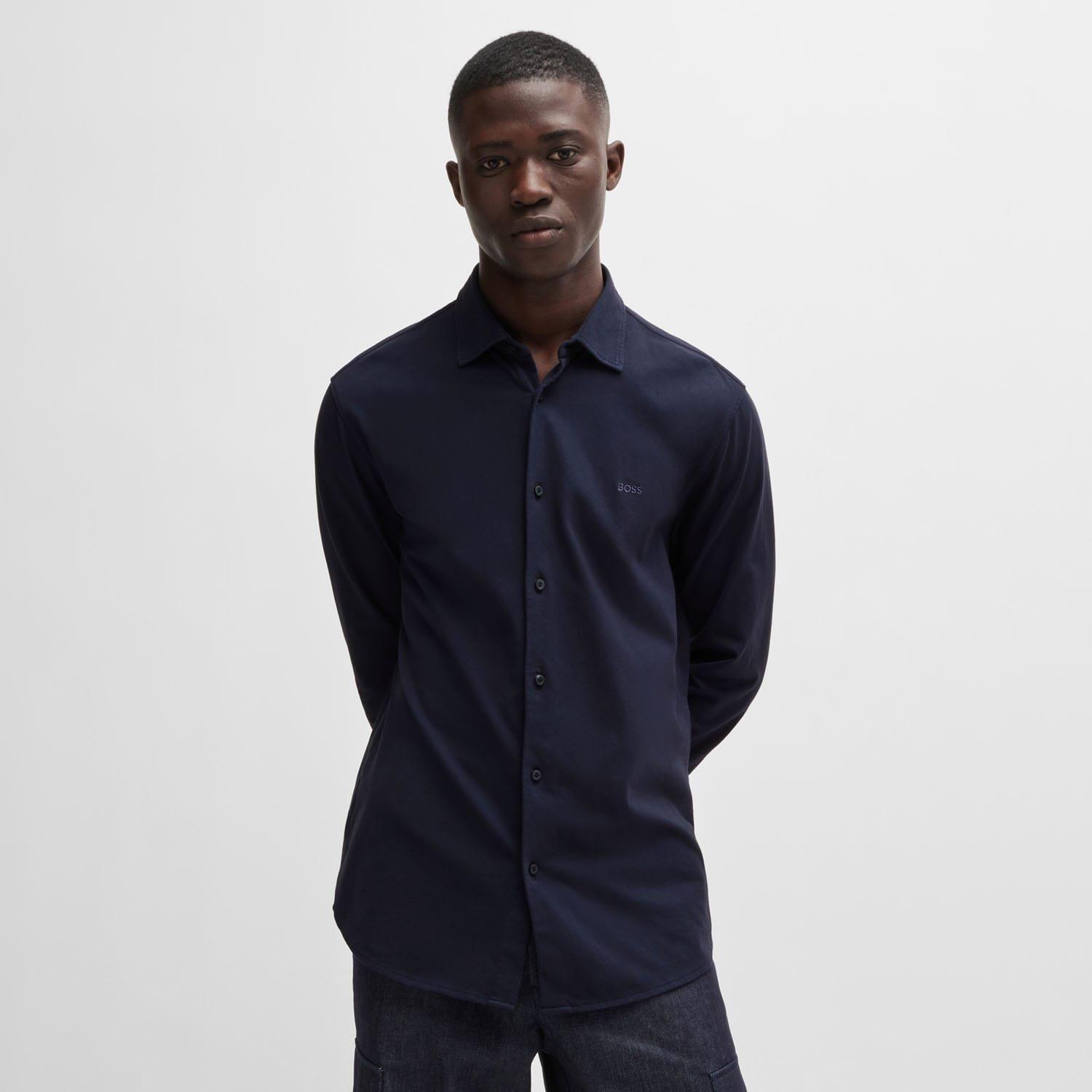 Boss Embroidered Branding Slim-Fit Shirt