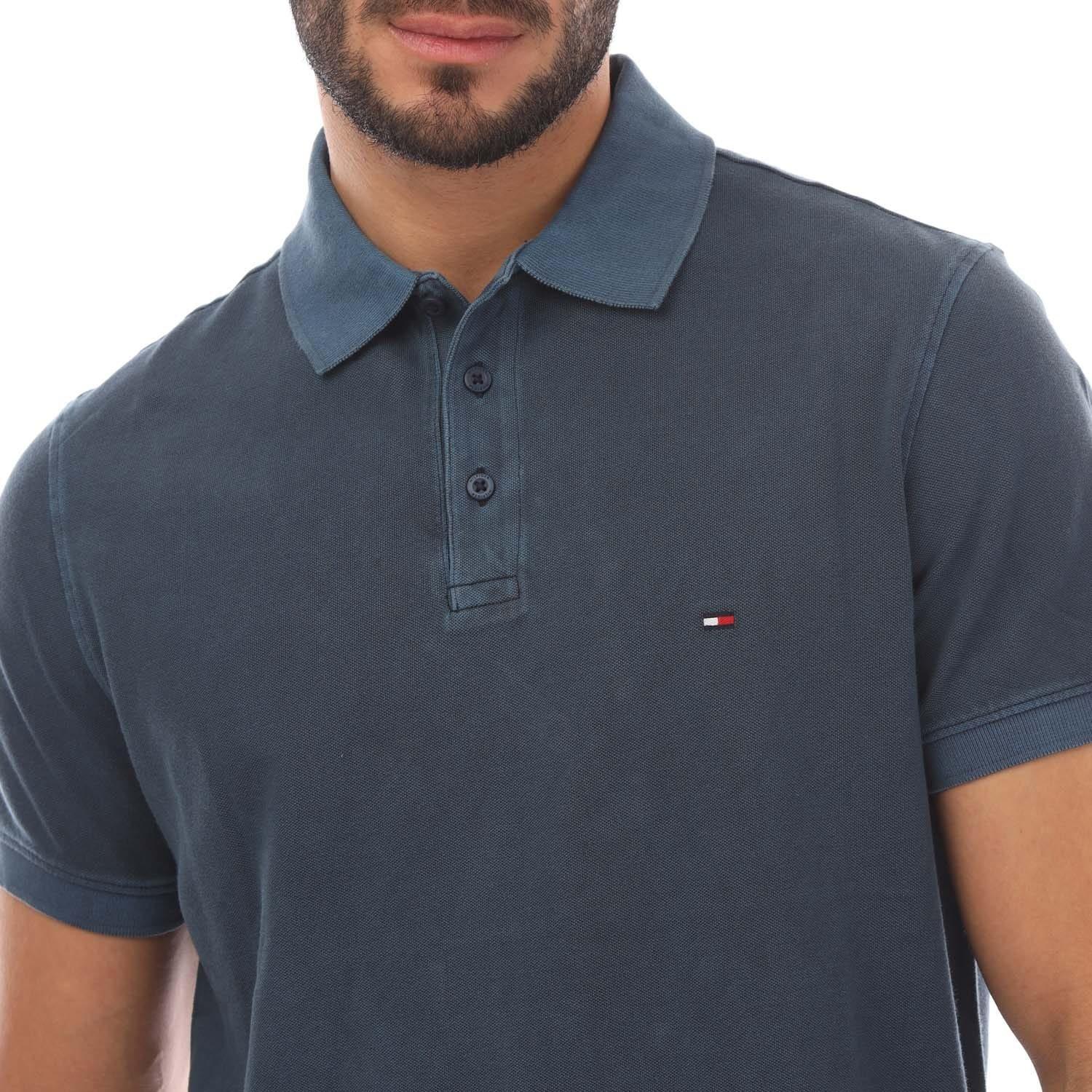 Blue - Tommy Hilfiger - Garment Dye Regular-Fit Polo Shirt - 3