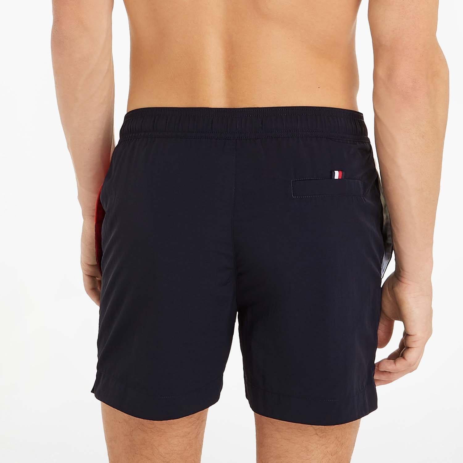 Blue - Tommy Hilfiger - Flag Mid Length Swim Shorts - 2