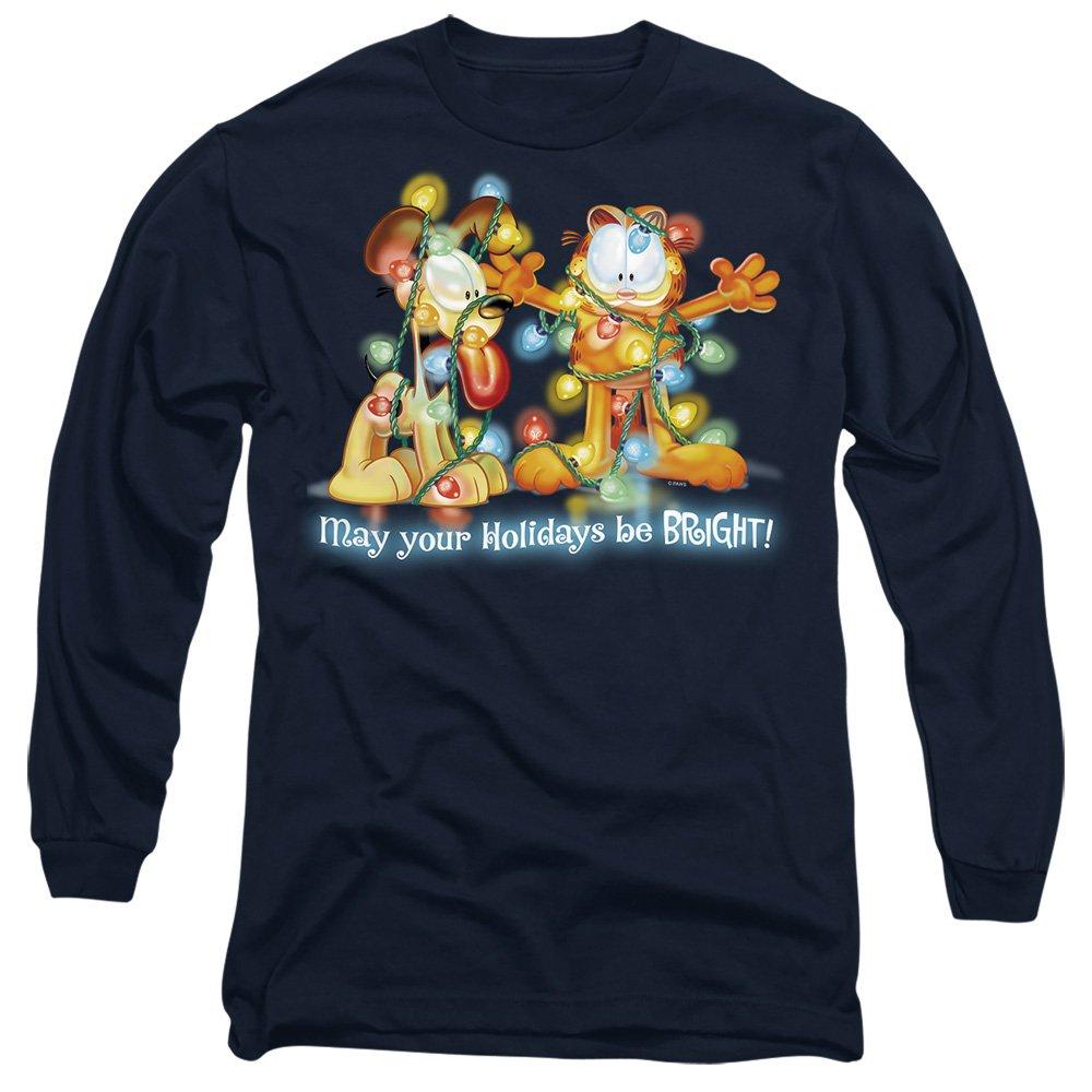 Navy - Garfield - Garfield Bright Holidays Long Sleeve T-Shirt Navy - 1