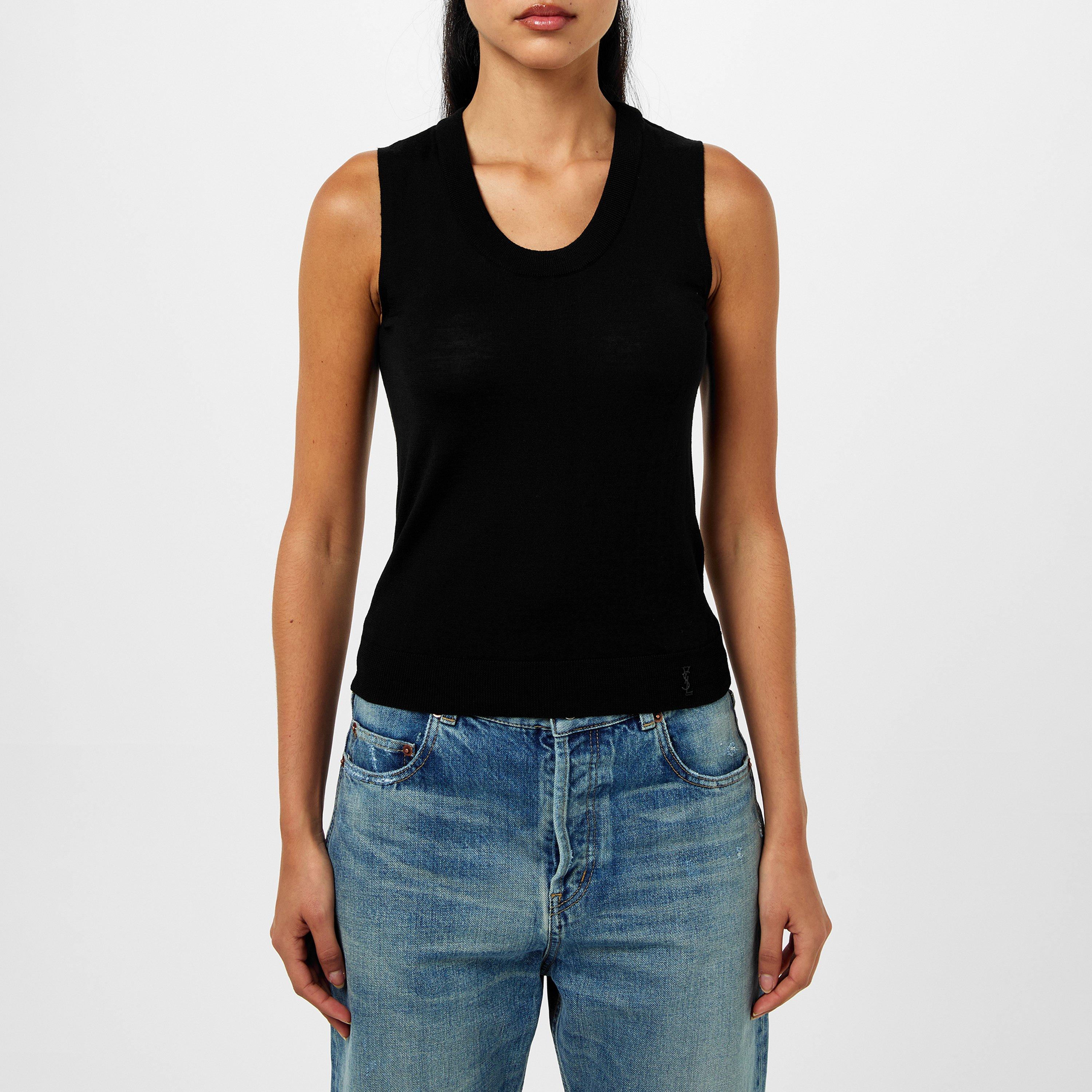 Saint Laurent Le Cassandre Knitted Vest Top