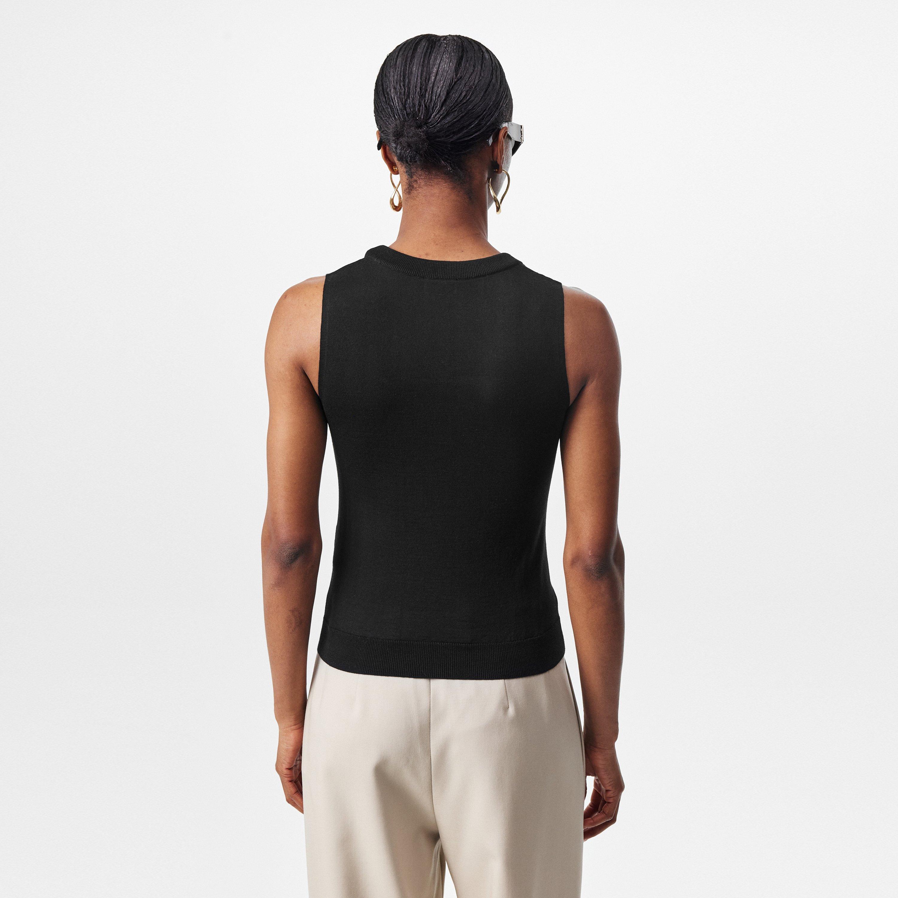 Noir - Saint Laurent - Le Cassandre Knitted Vest Top - 4