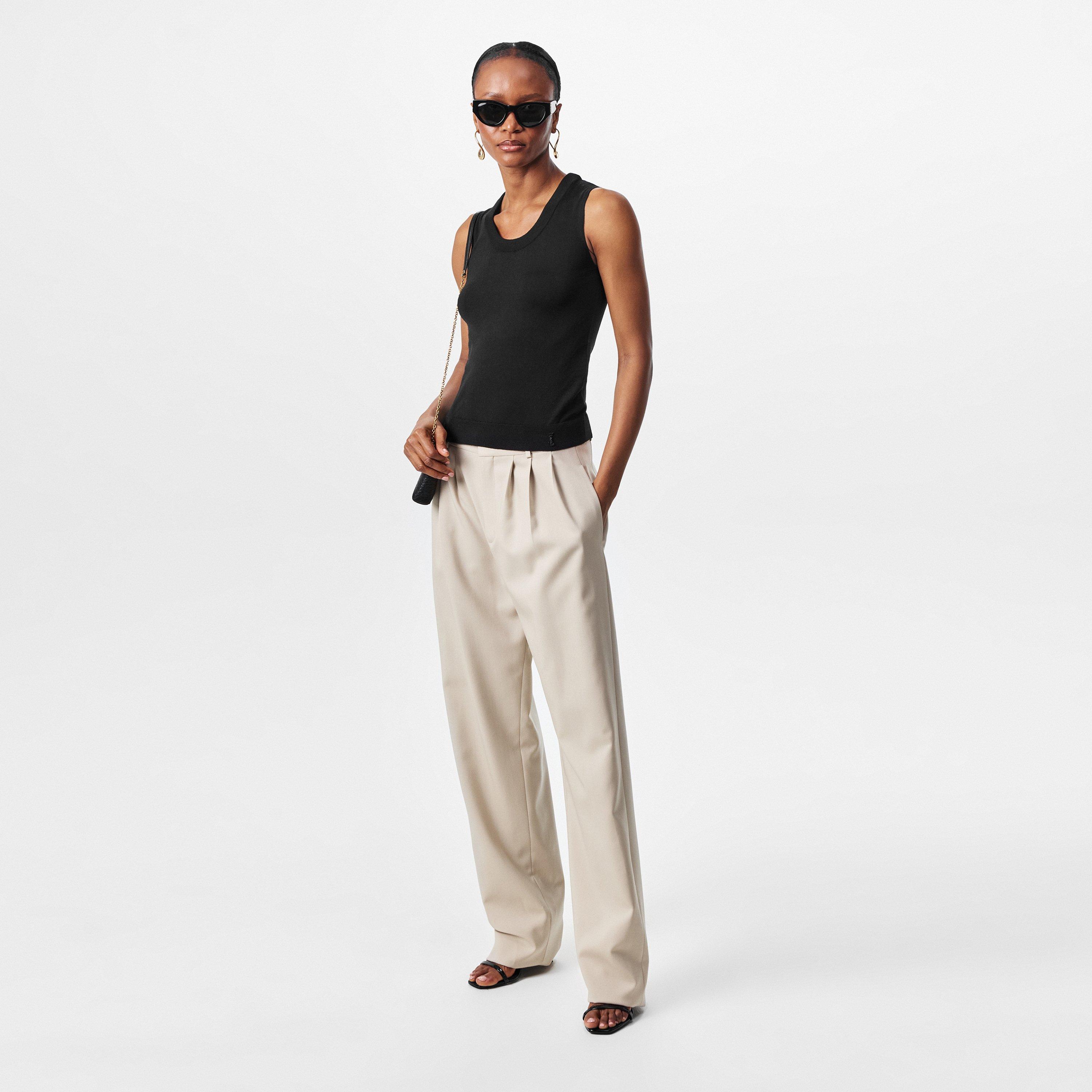 Noir - Saint Laurent - Le Cassandre Knitted Vest Top - 6