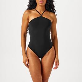 Saint Laurent Criss Cross Halterneck Swimsuit