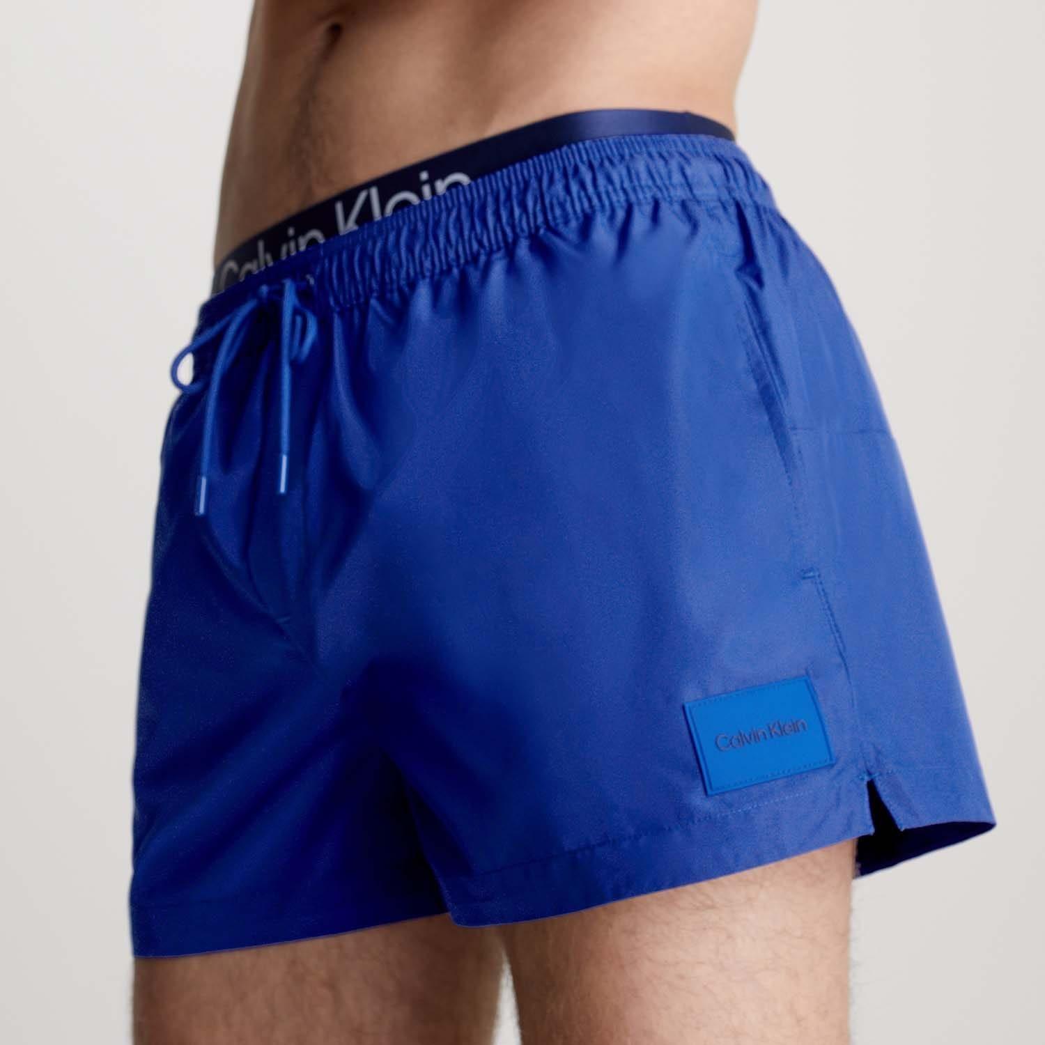 Blue - Calvin Klein - Double Waistband Swim Shorts - 1