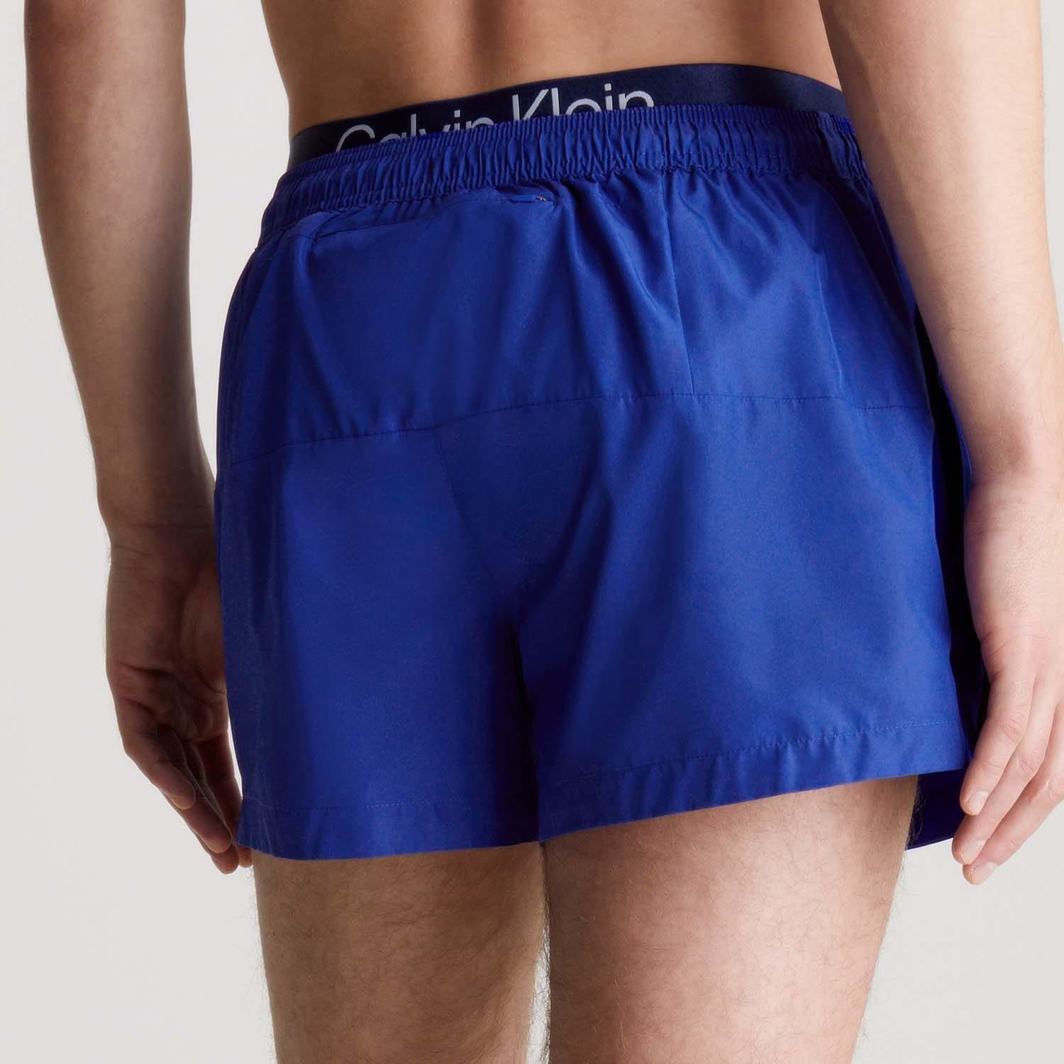Blue - Calvin Klein - Double Waistband Swim Shorts - 2
