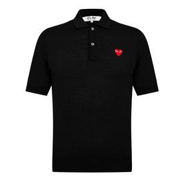 Comme des Garcons PLAY Heart Patch Wool Polo Shirt