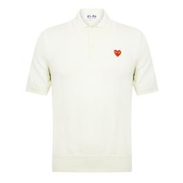 Comme des Garcons PLAY Heart Patch Wool Polo Shirt