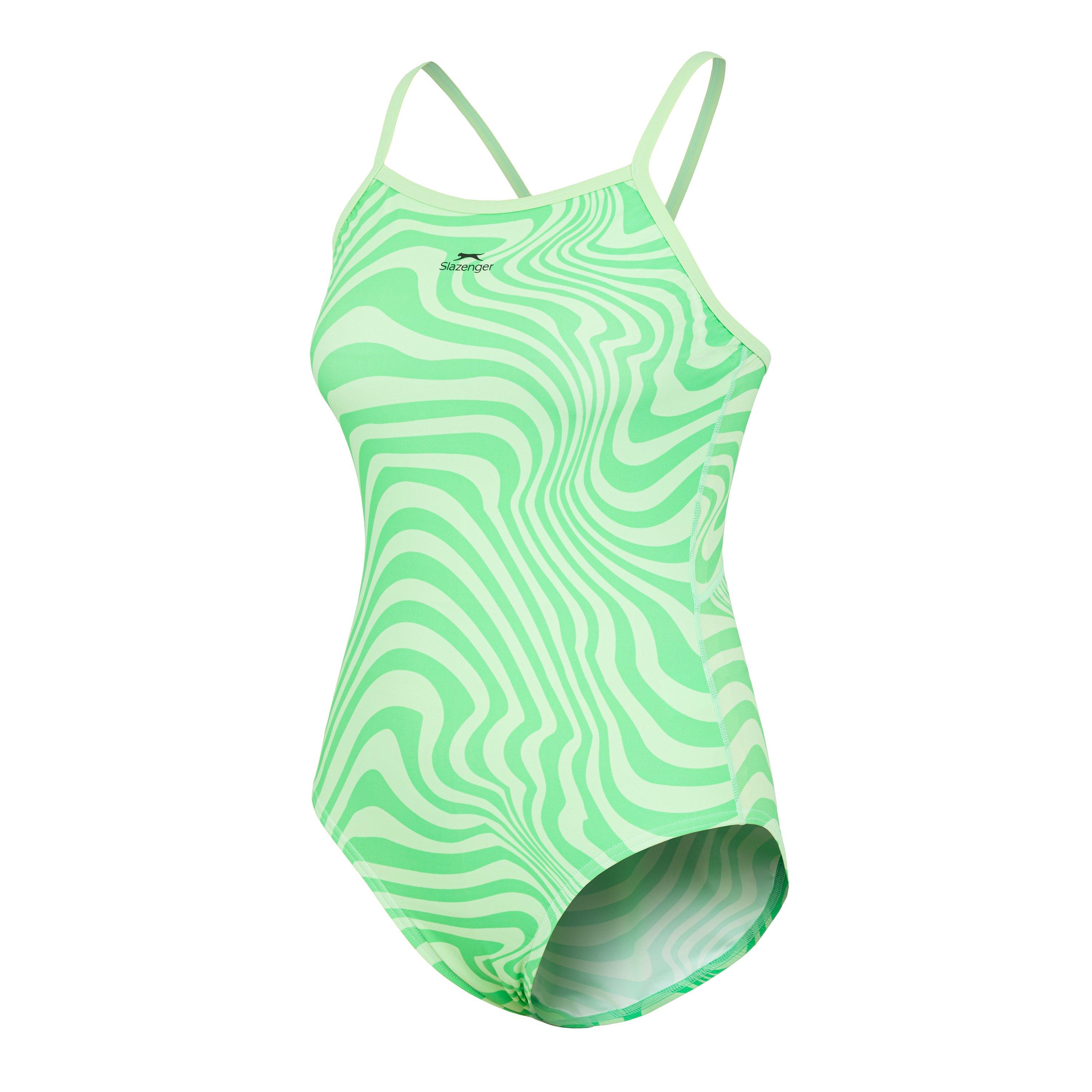 Grün - Slazenger - Thinstrap One Piece Swimsuit Womens - 3