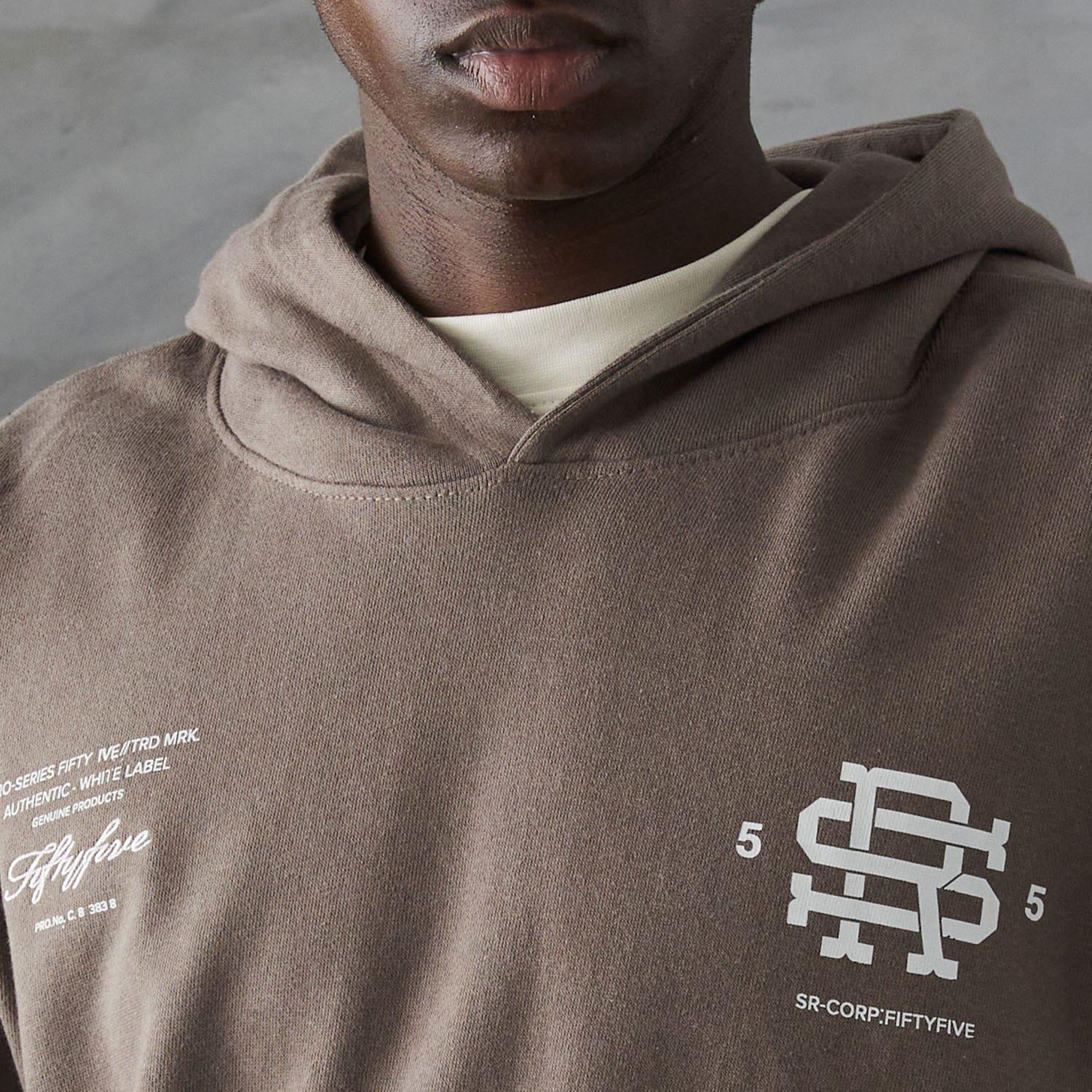 Brown - Series 55 - Versus Front Back Logo Hoodie - 3
