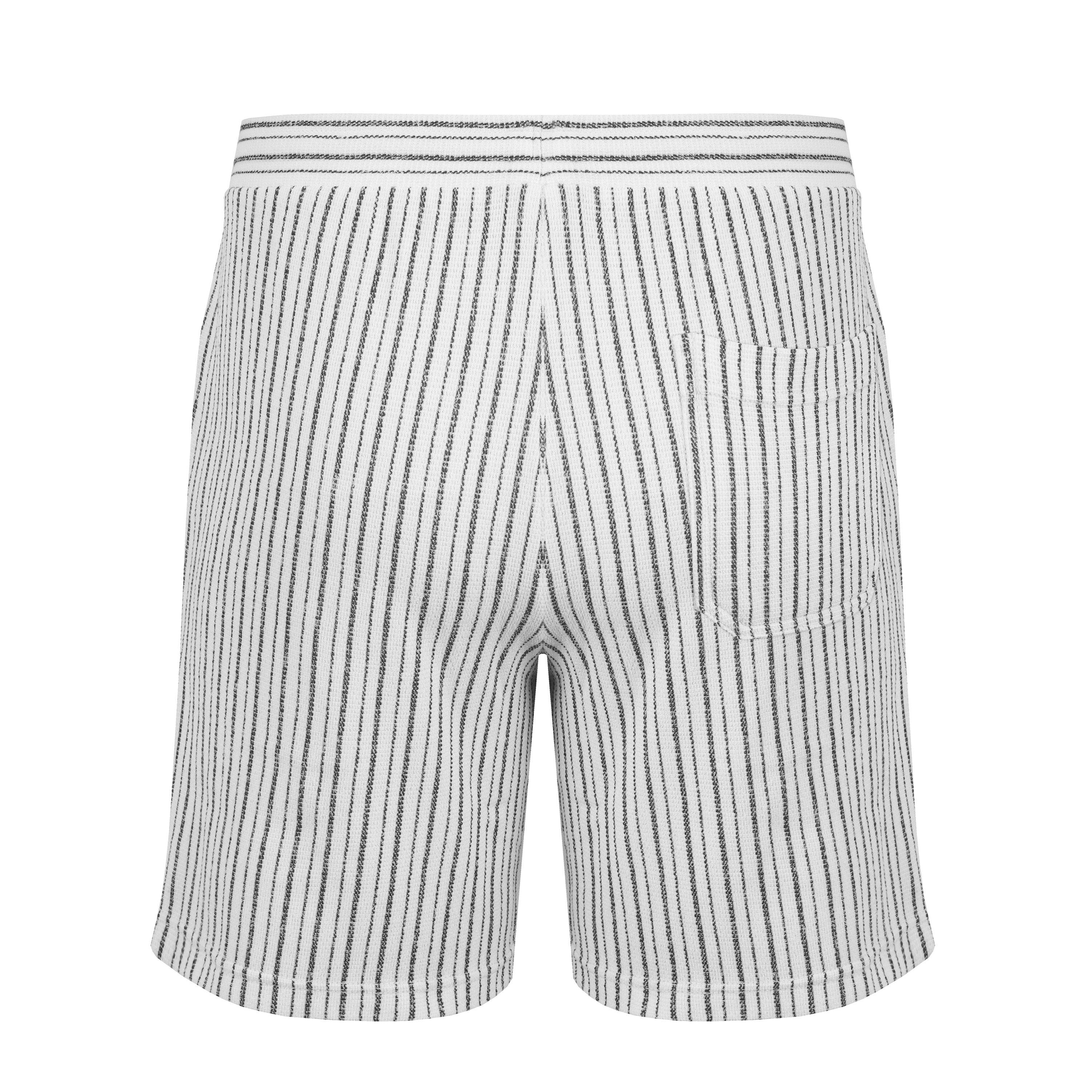 Wit/Zwart - Fabric - Strpe Short Sn - 2