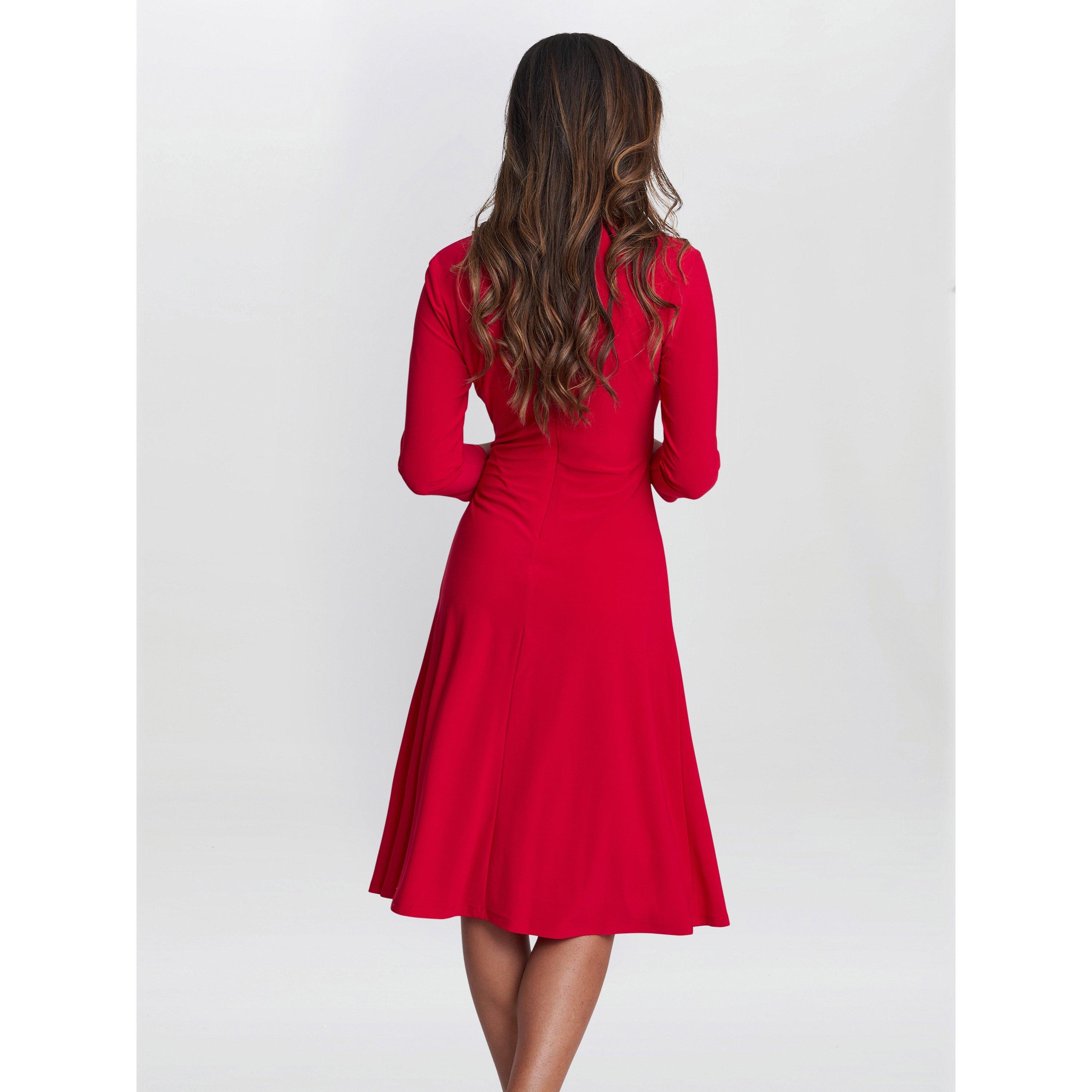 Red - Gina Bacconi - Antonia Jersey Wrap Dress - 2