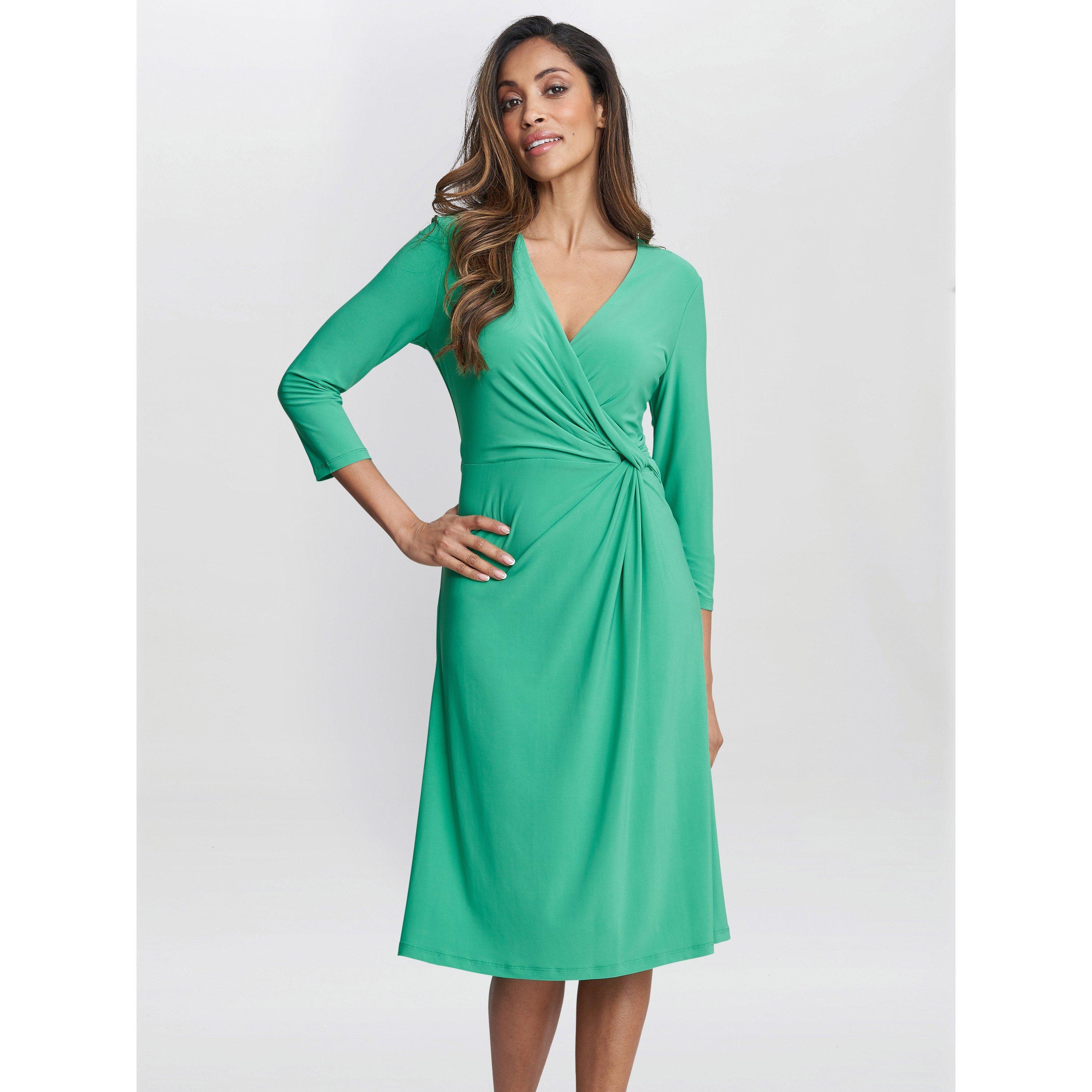 Gina Bacconi Women's Antonia Jersey Wrap Dress - Jade - 8