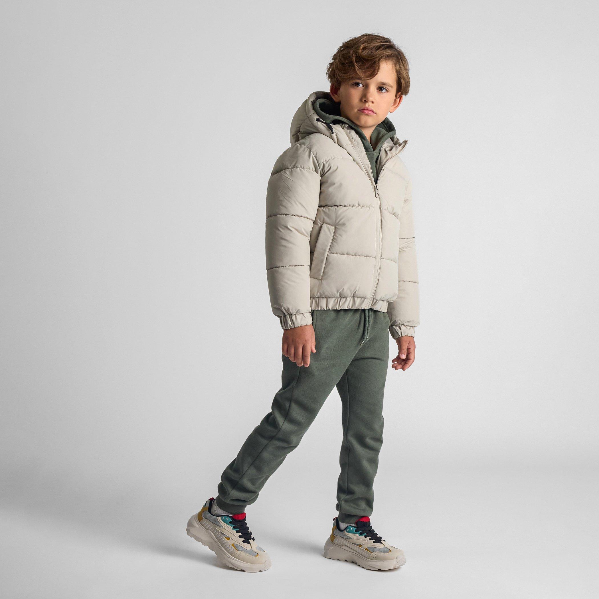 Stone - Minoti - Boys ripstop jacket high collar elastic cuffs grey - 2