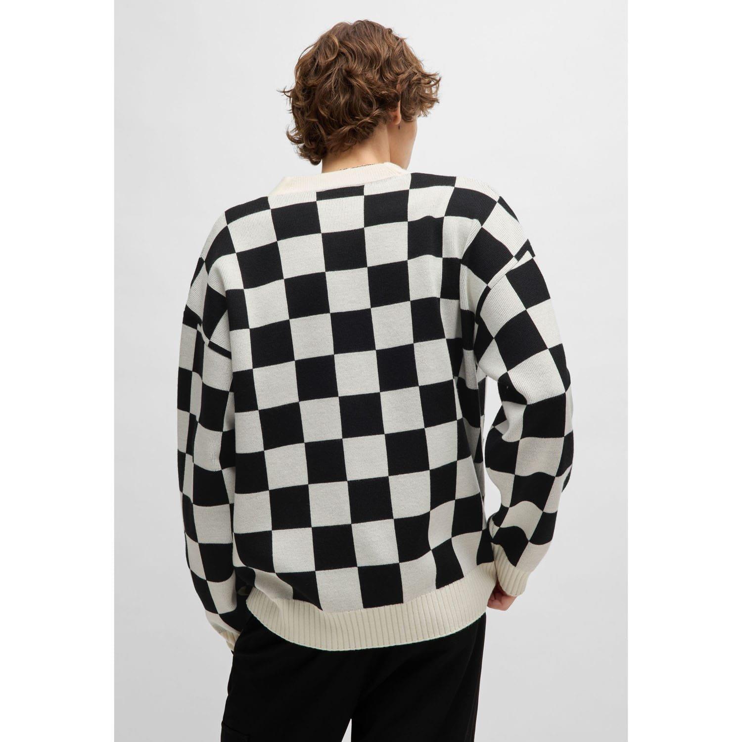 Natural - Hugo - Skeeches Checked Pattern Cardigan - 2