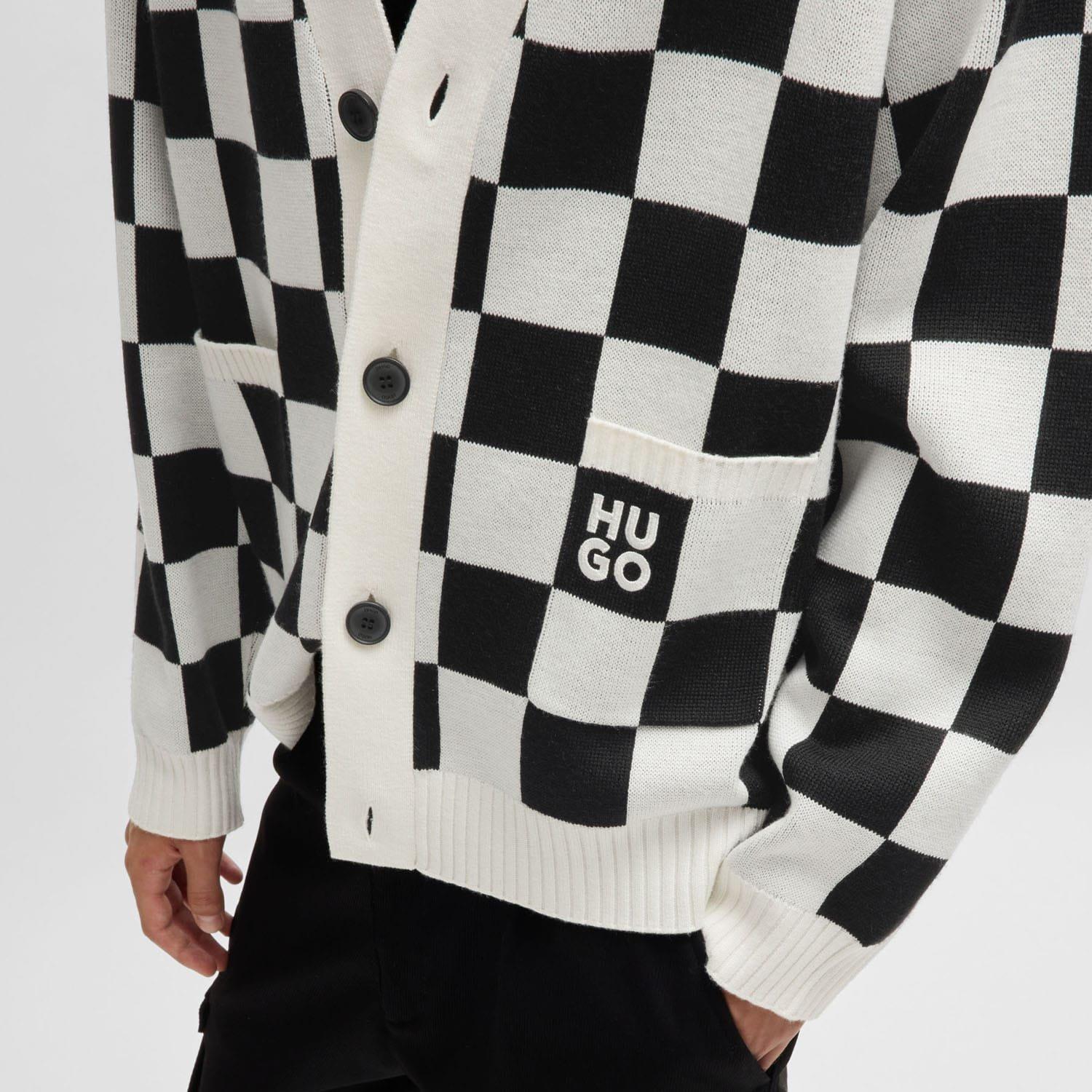 Natural - Hugo - Skeeches Checked Pattern Cardigan - 3
