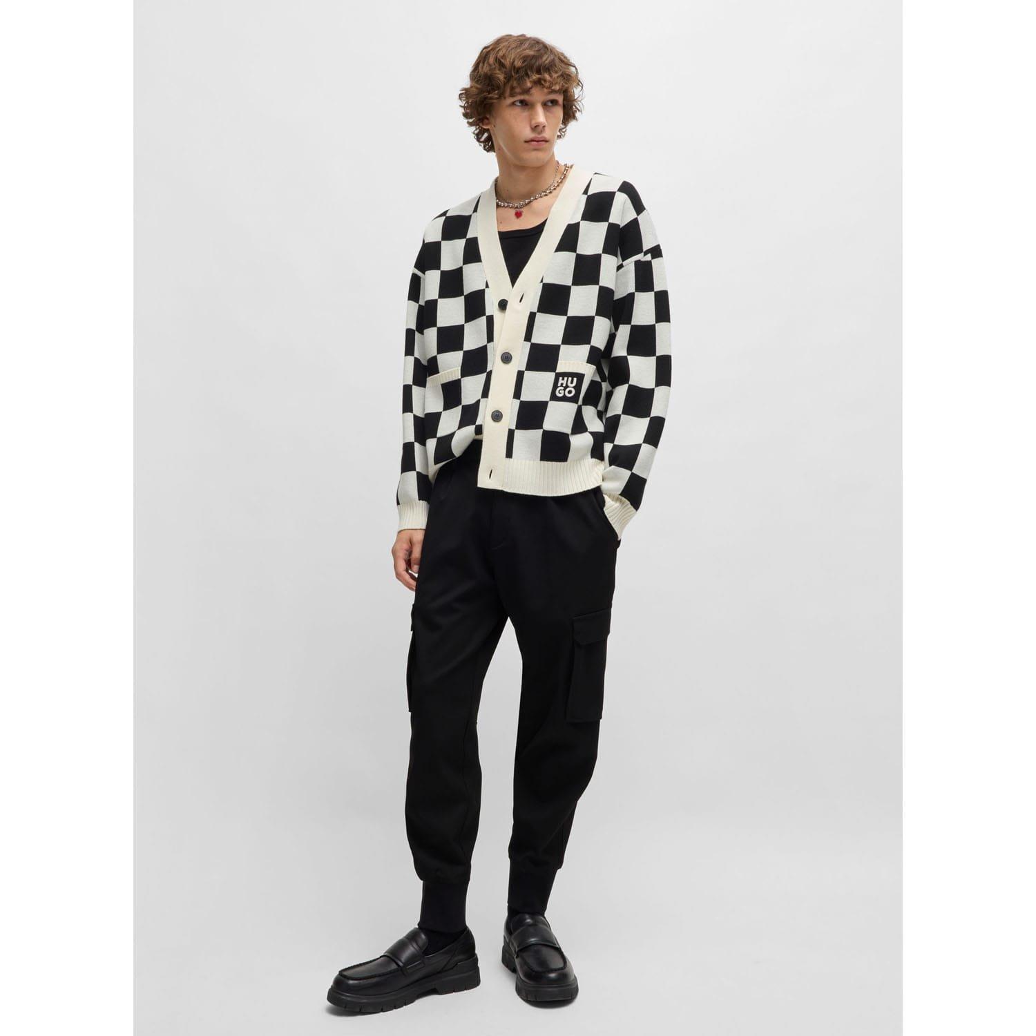 Natural - Hugo - Skeeches Checked Pattern Cardigan - 4