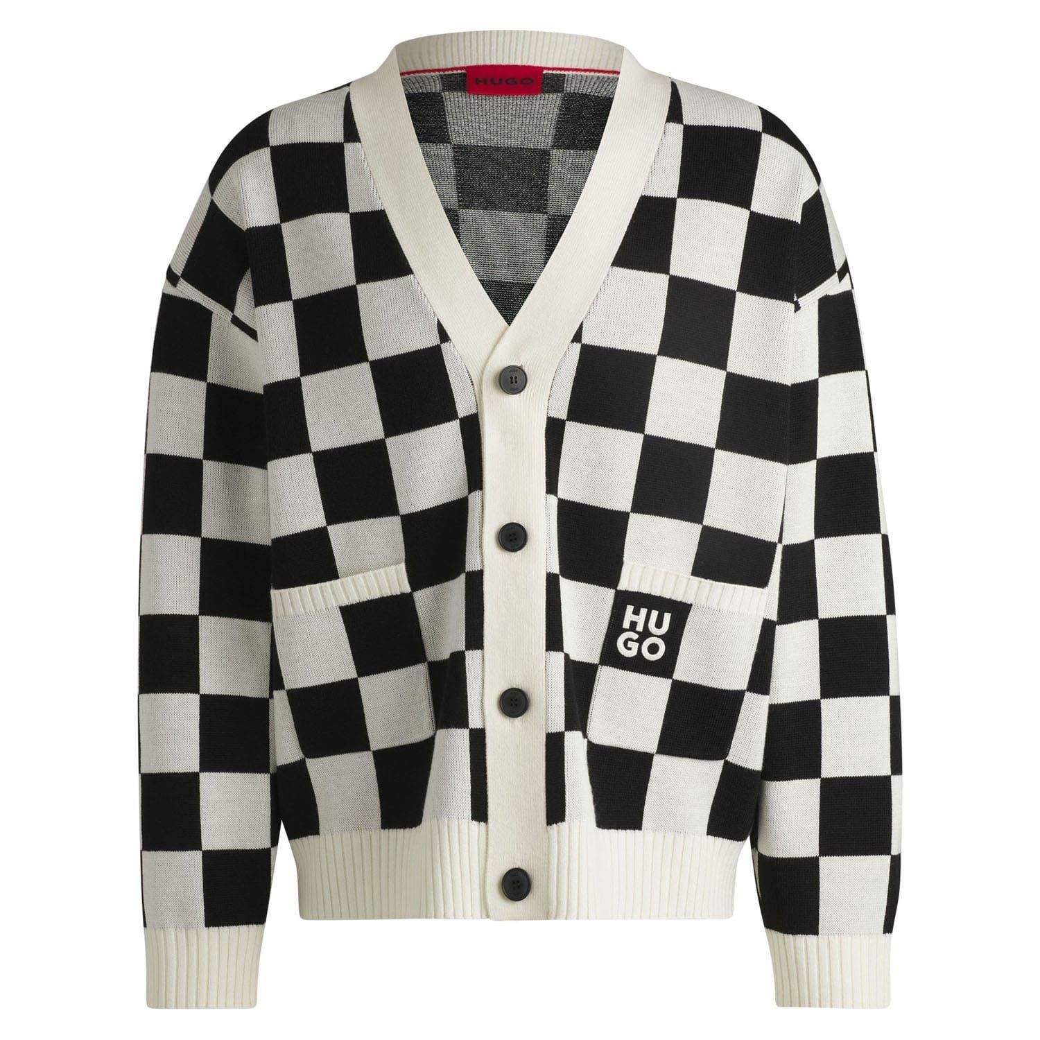 Natural - Hugo - Skeeches Checked Pattern Cardigan - 5