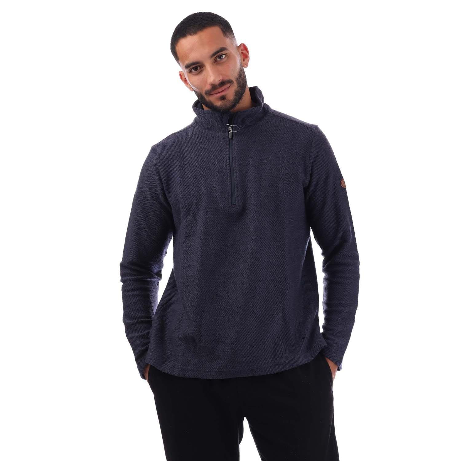 Navy - Trespass - Taddingly Half-Zip Fleece - 1