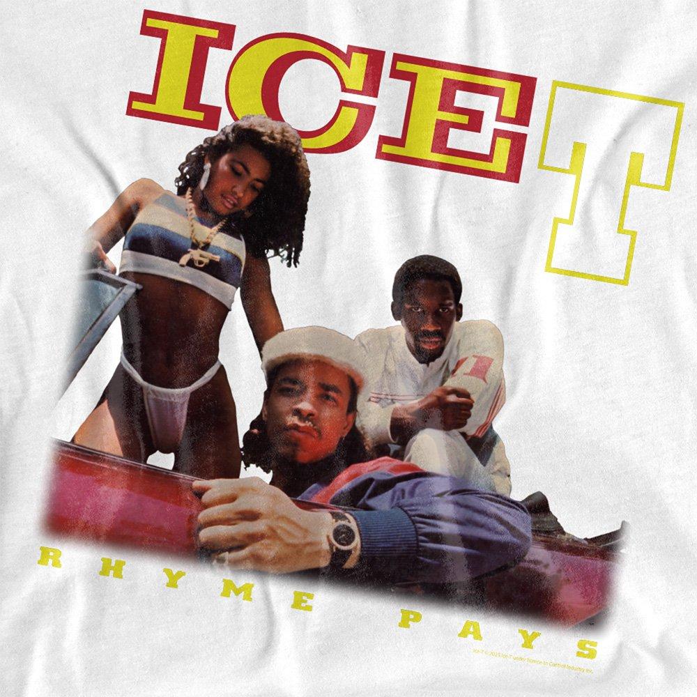 White - Other - Ice-T - Rhyme Pays (Back Print) T-Shirt White - 2