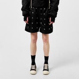 Rick Owens Drkshdw Eyelet Detail Wide Leg Shorts