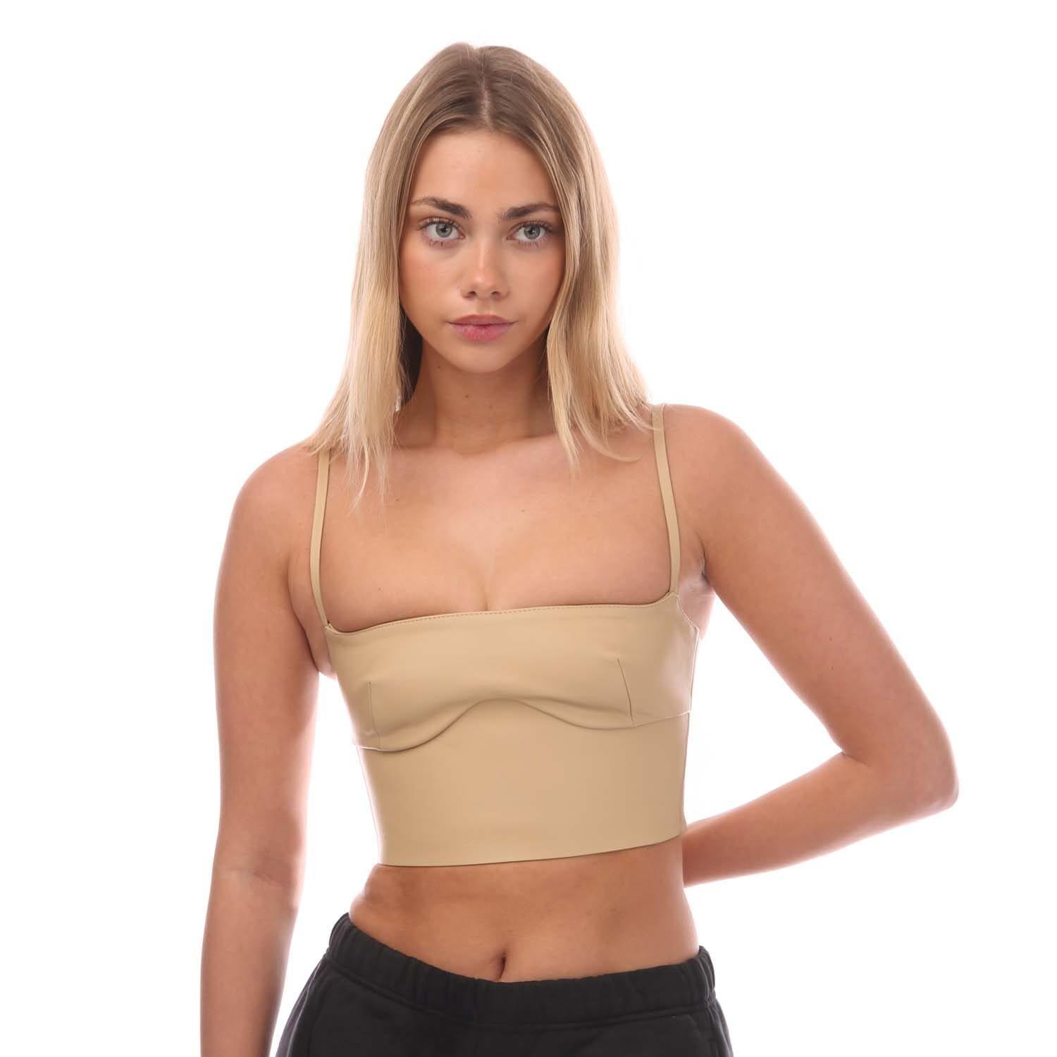 Camel - Off White - Leather Bustier Top - 1
