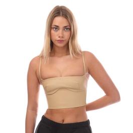 Off White Leather Bustier Top