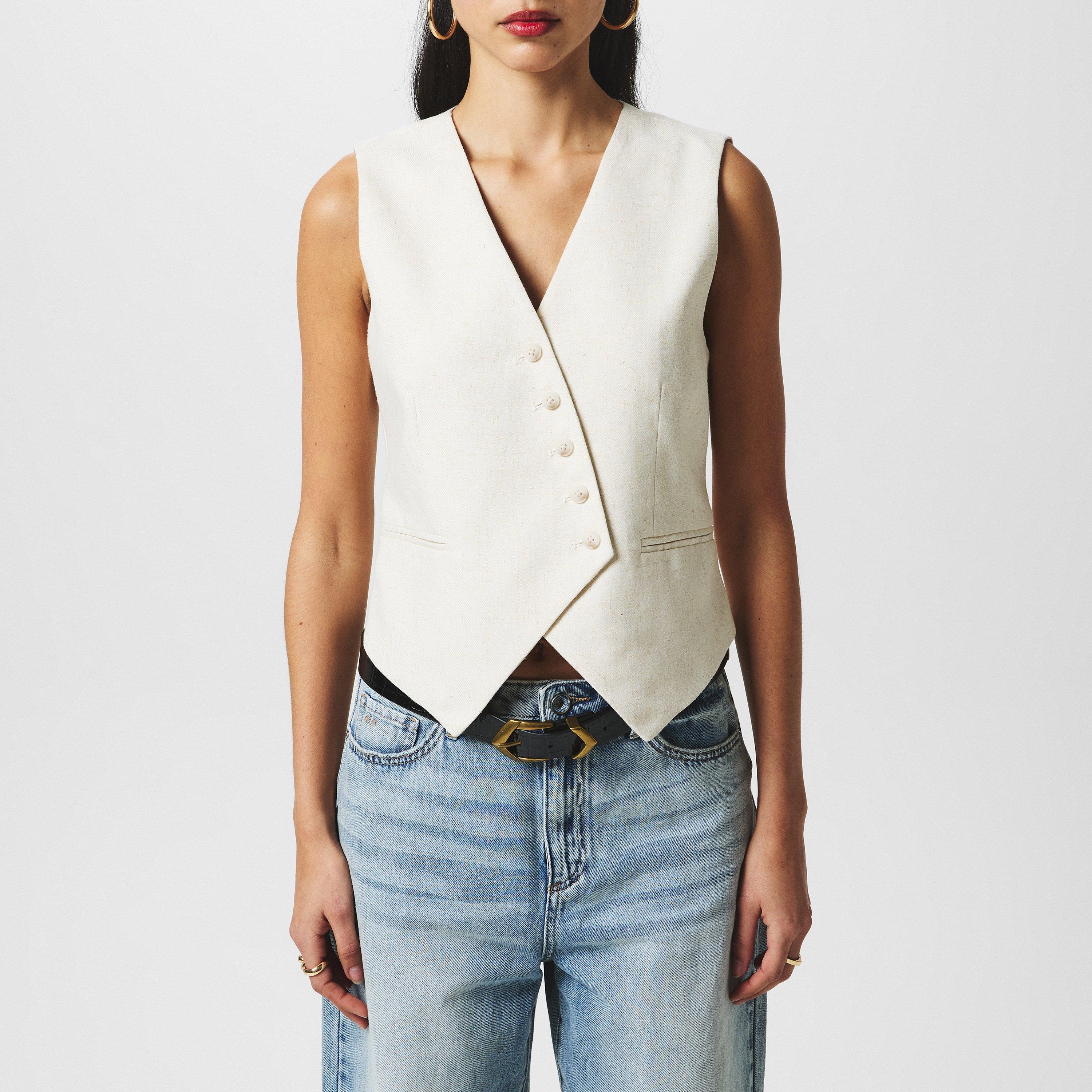 Vero Moda Women's Linen Vest - Birch - 6 (XS)