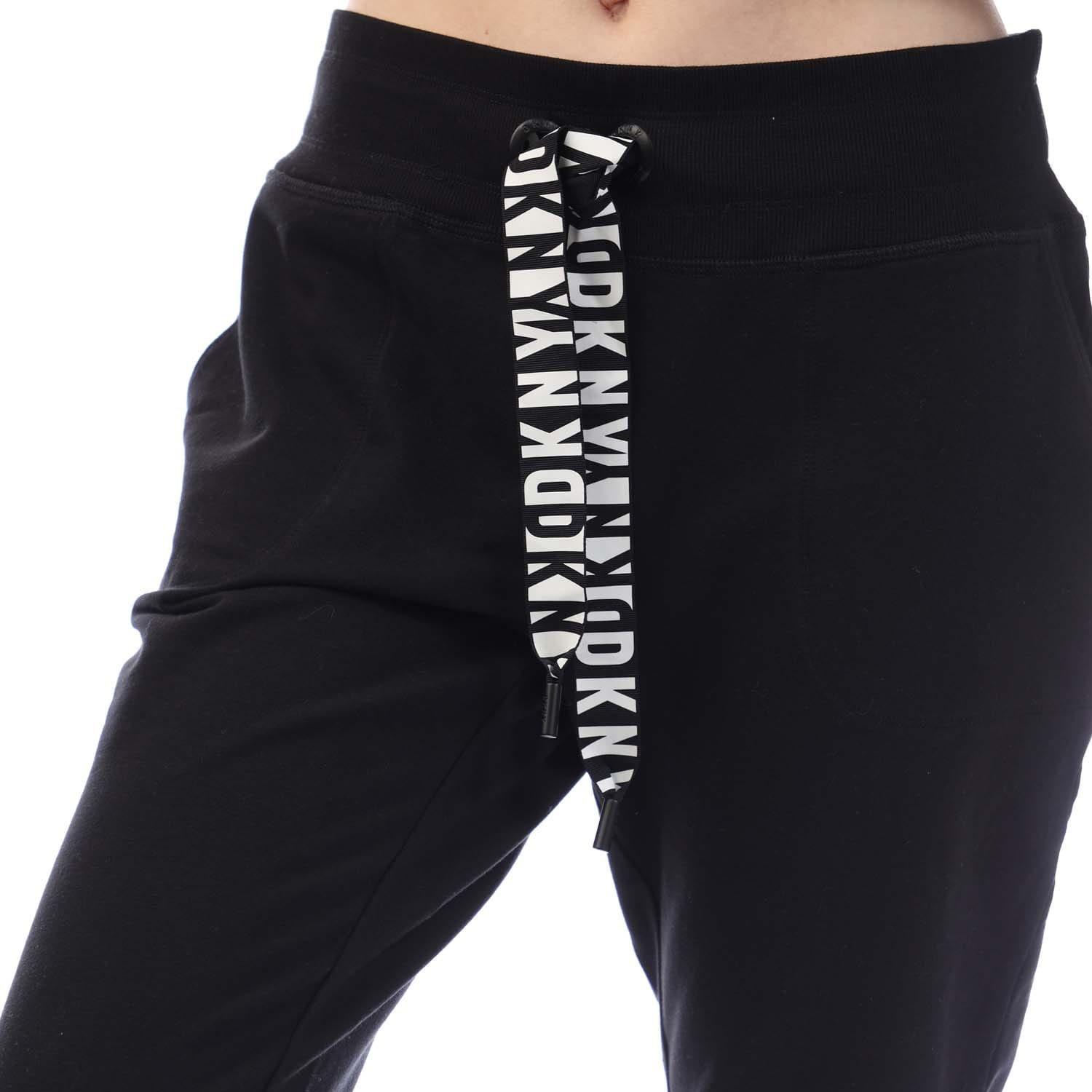 Black - DKNY - Two Tone Drawcord Cuffed Jog Pants - 3