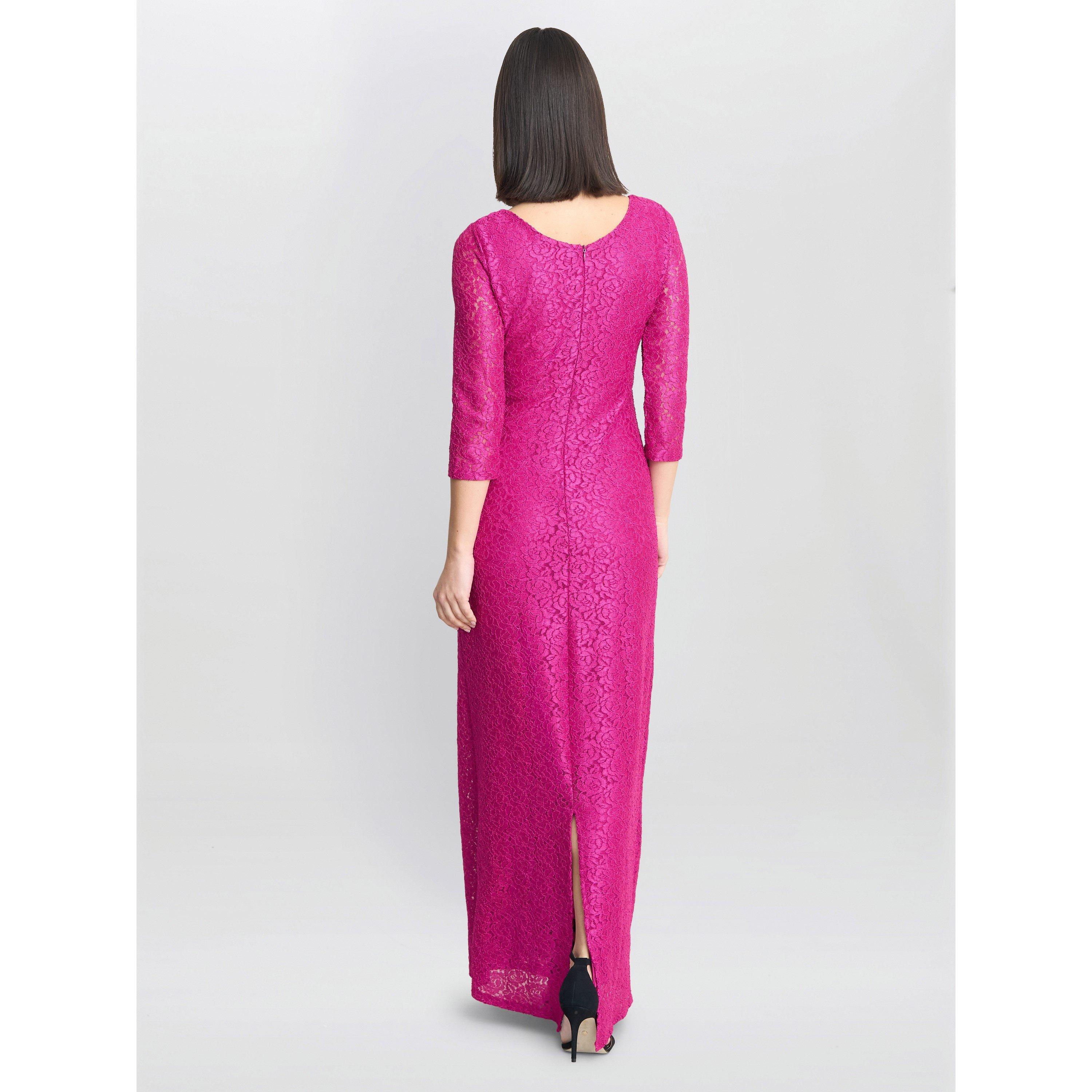 Fuchsia - Gina Bacconi - Fearne Lace Wrap Maxi Dress - 2
